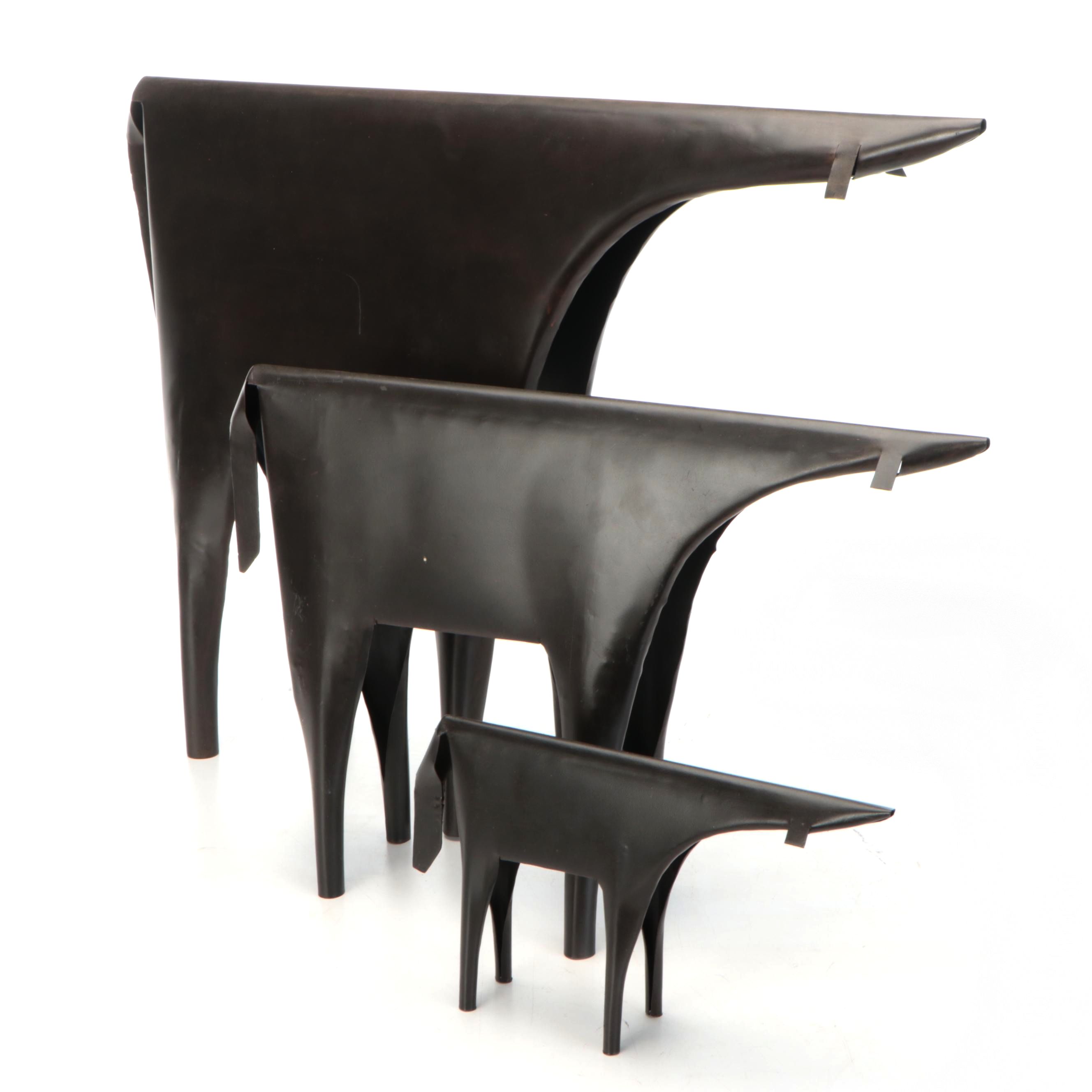 Italian Modern Ponti & Di Poli Style Sheet Metal Sculptures, Set of Three