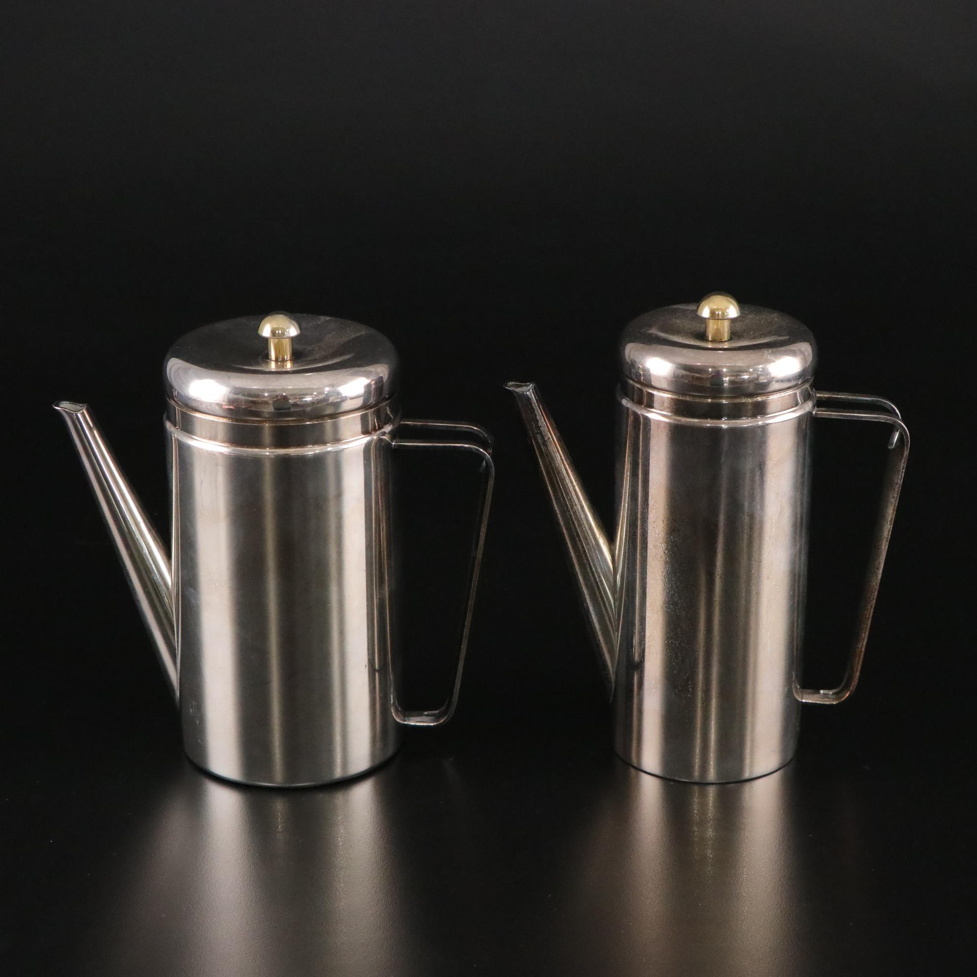 Pampaloni Italian Modern Silver Plate Coffee and Tea Service
