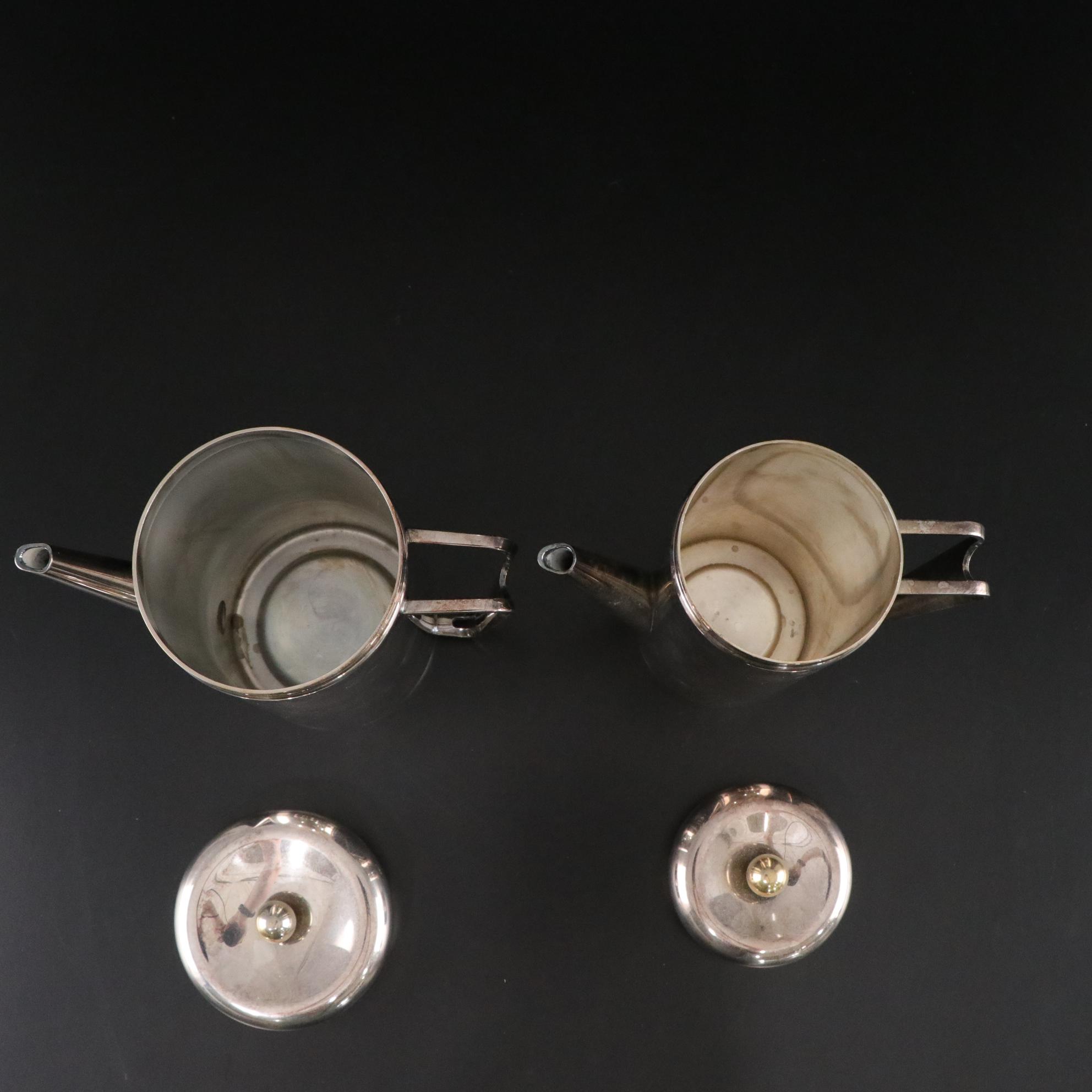 Pampaloni Italian Modern Silver Plate Coffee and Tea Service