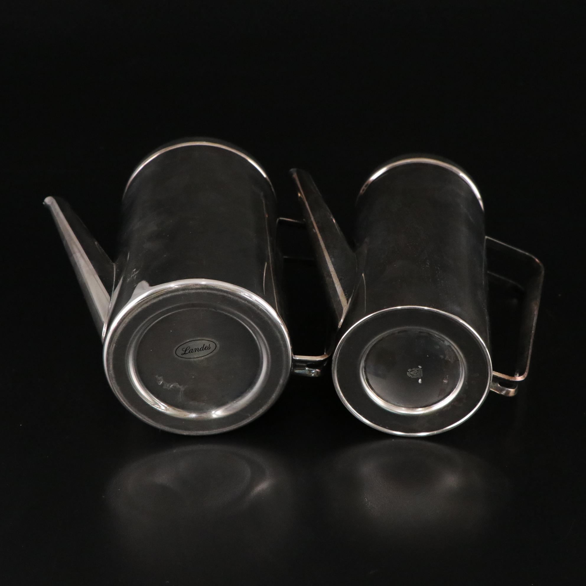 Pampaloni Italian Modern Silver Plate Coffee and Tea Service