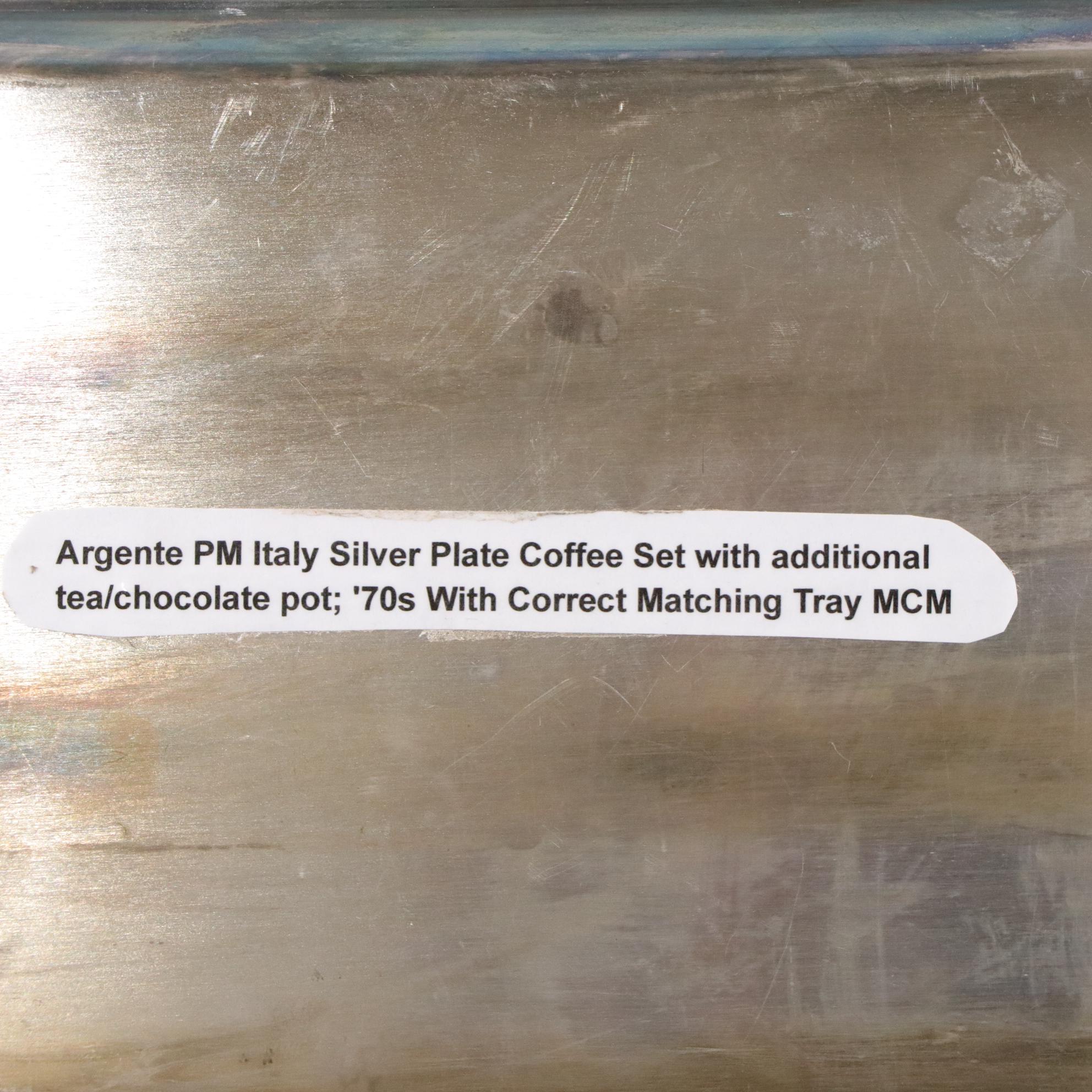 Pampaloni Italian Modern Silver Plate Coffee and Tea Service