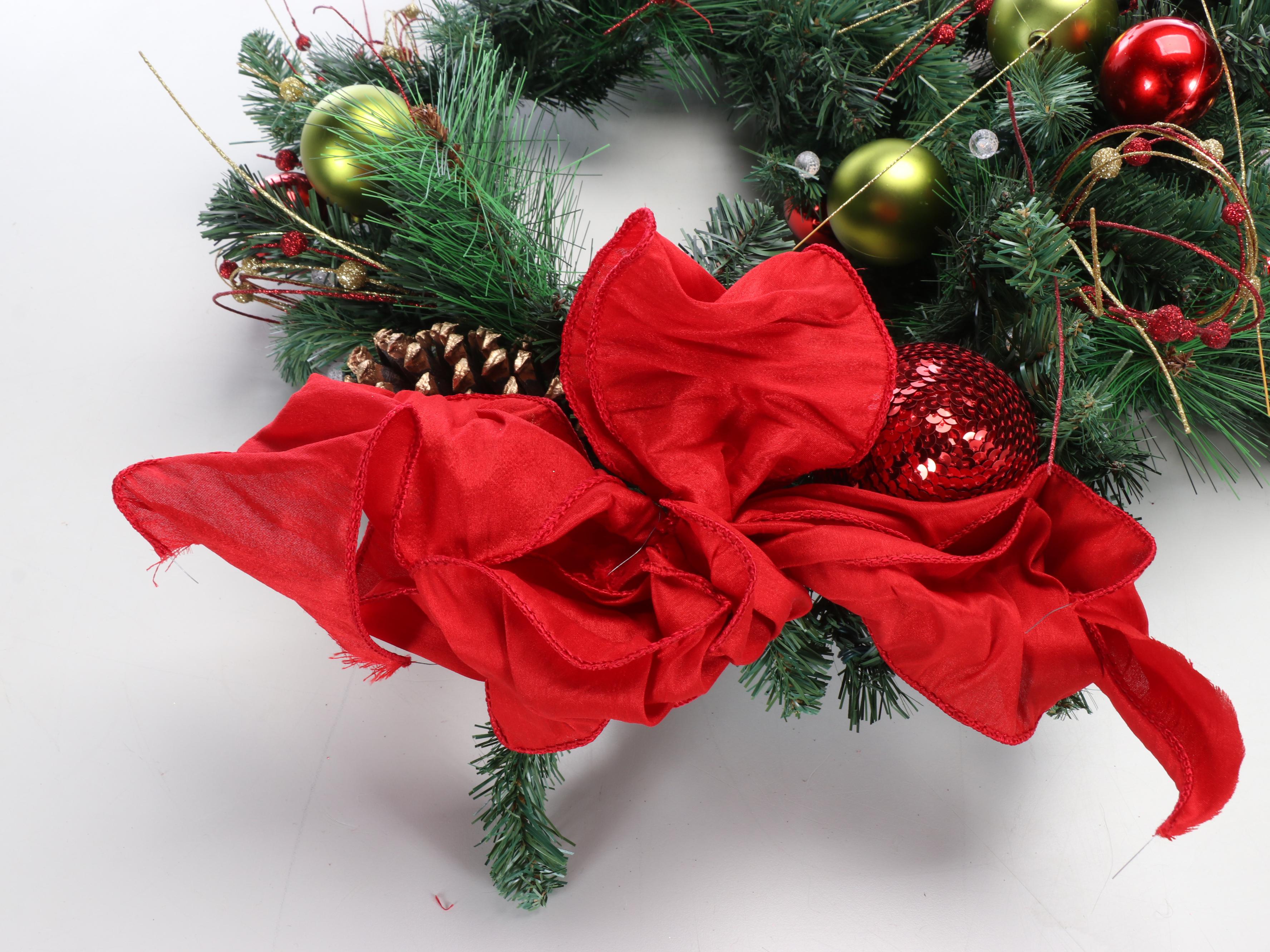 Artificial Pine and Ornament Christmas Garland