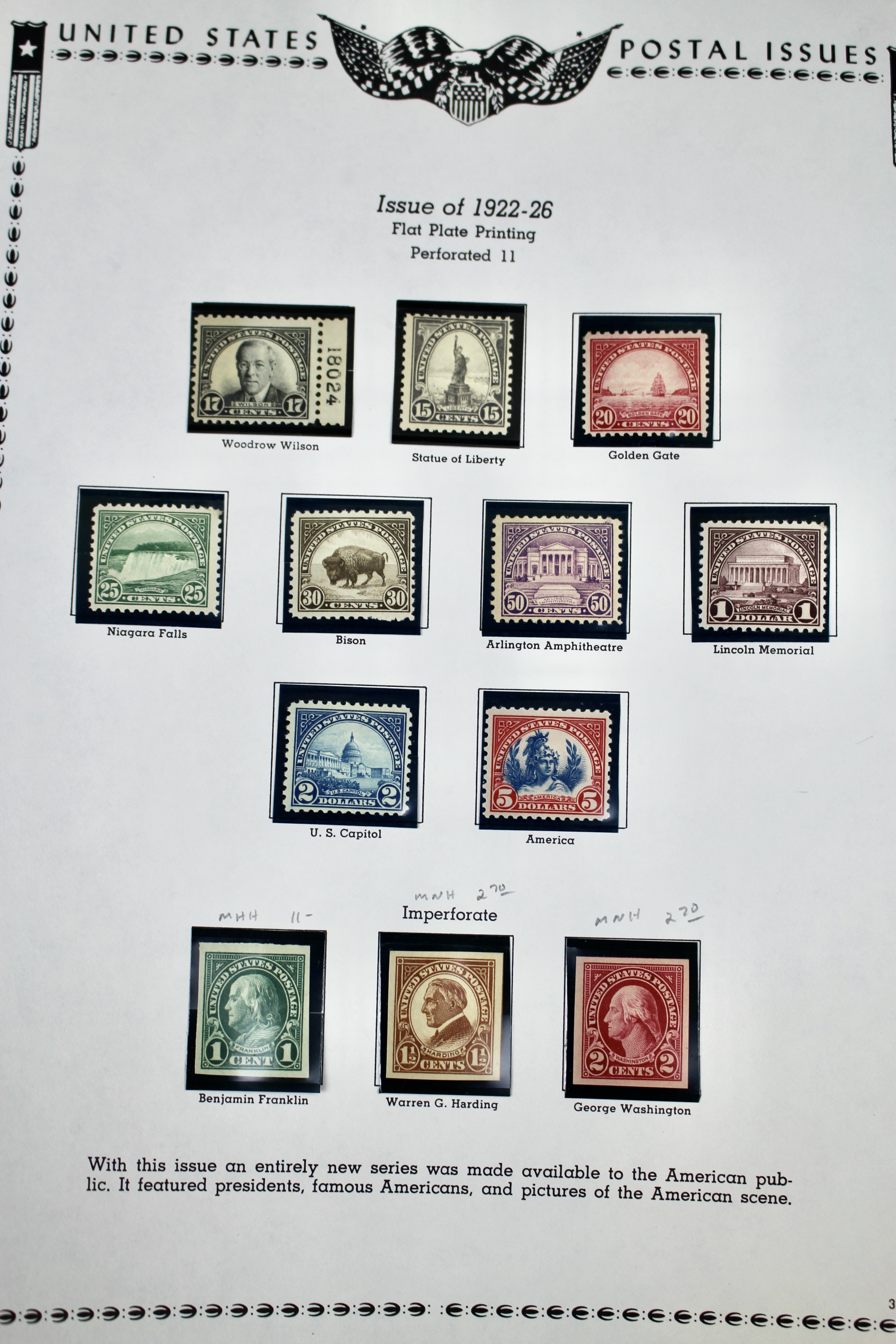 Mint Never Hinged Scott 551 to 573 Regular Issue Postage Stamps, 1922 to 1926