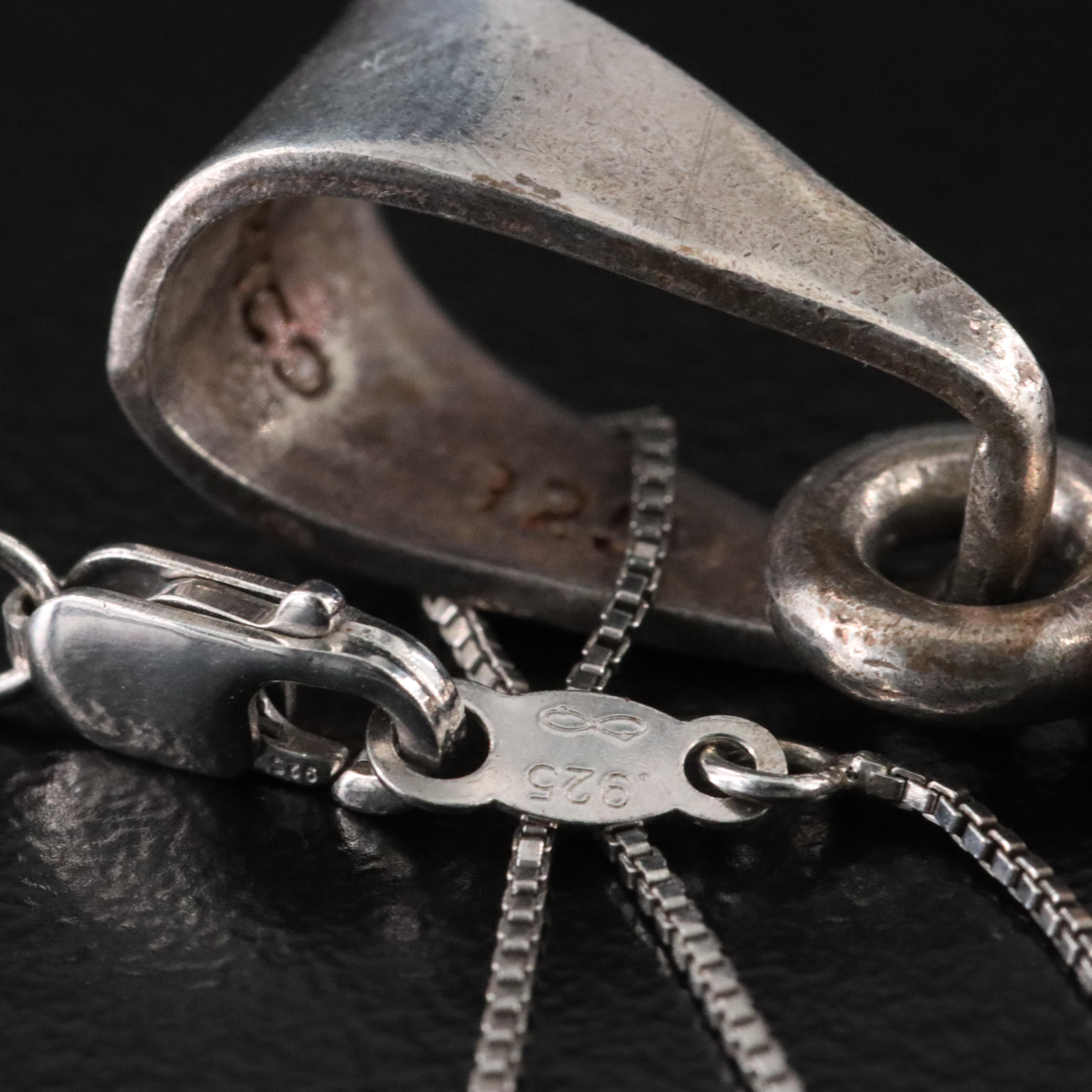 Mexican Sterling Shell Pendant Necklace