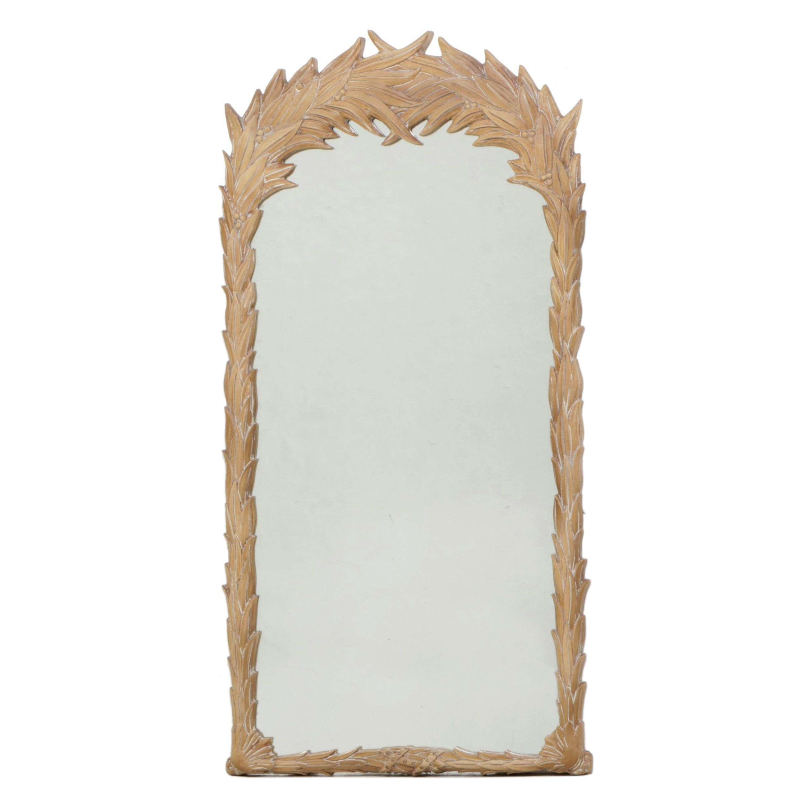 Palm Frond Form Composite Full-Length Wall Mirror