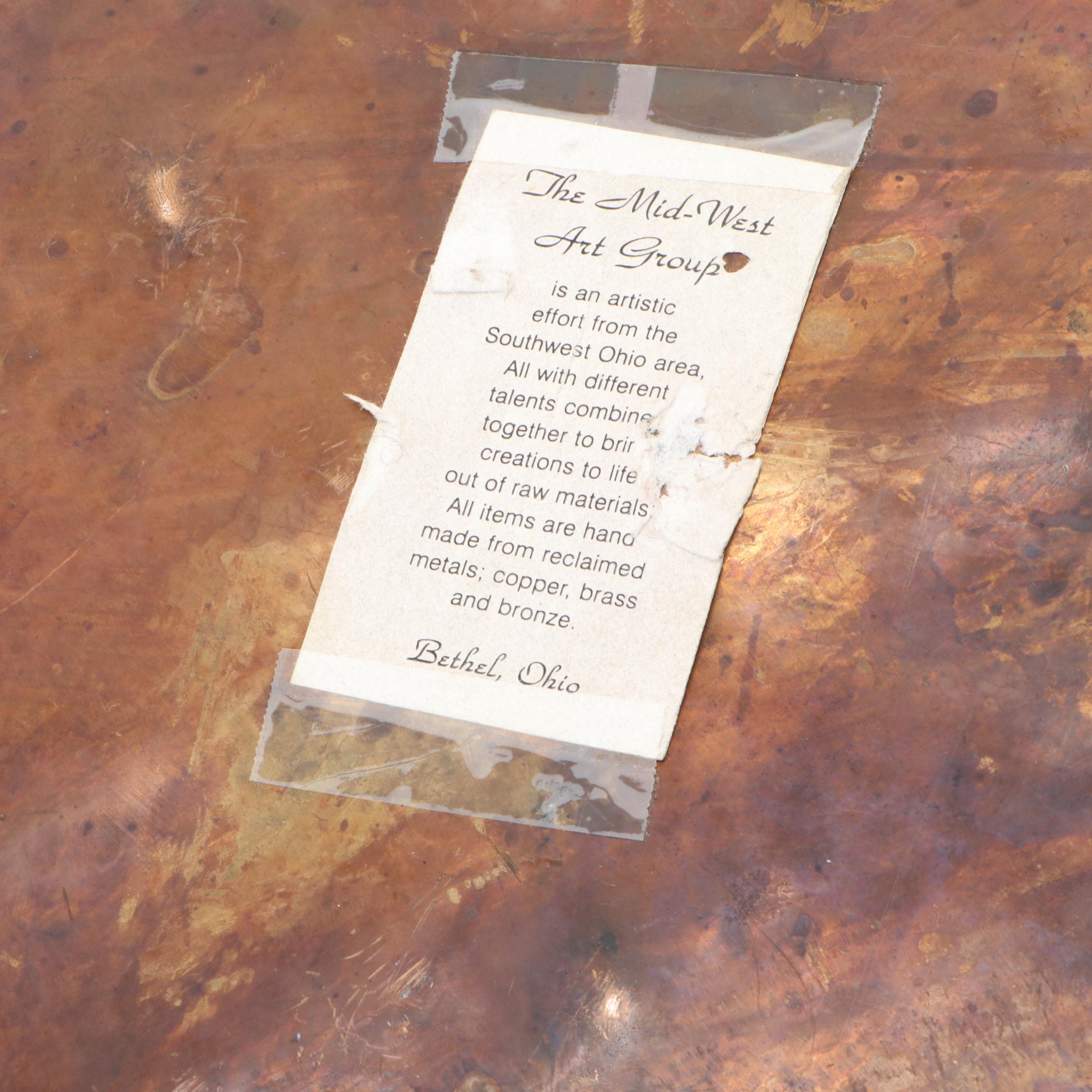 Mid-West Art Group Handcrafted Reclaimed Copper and Metal Bowl