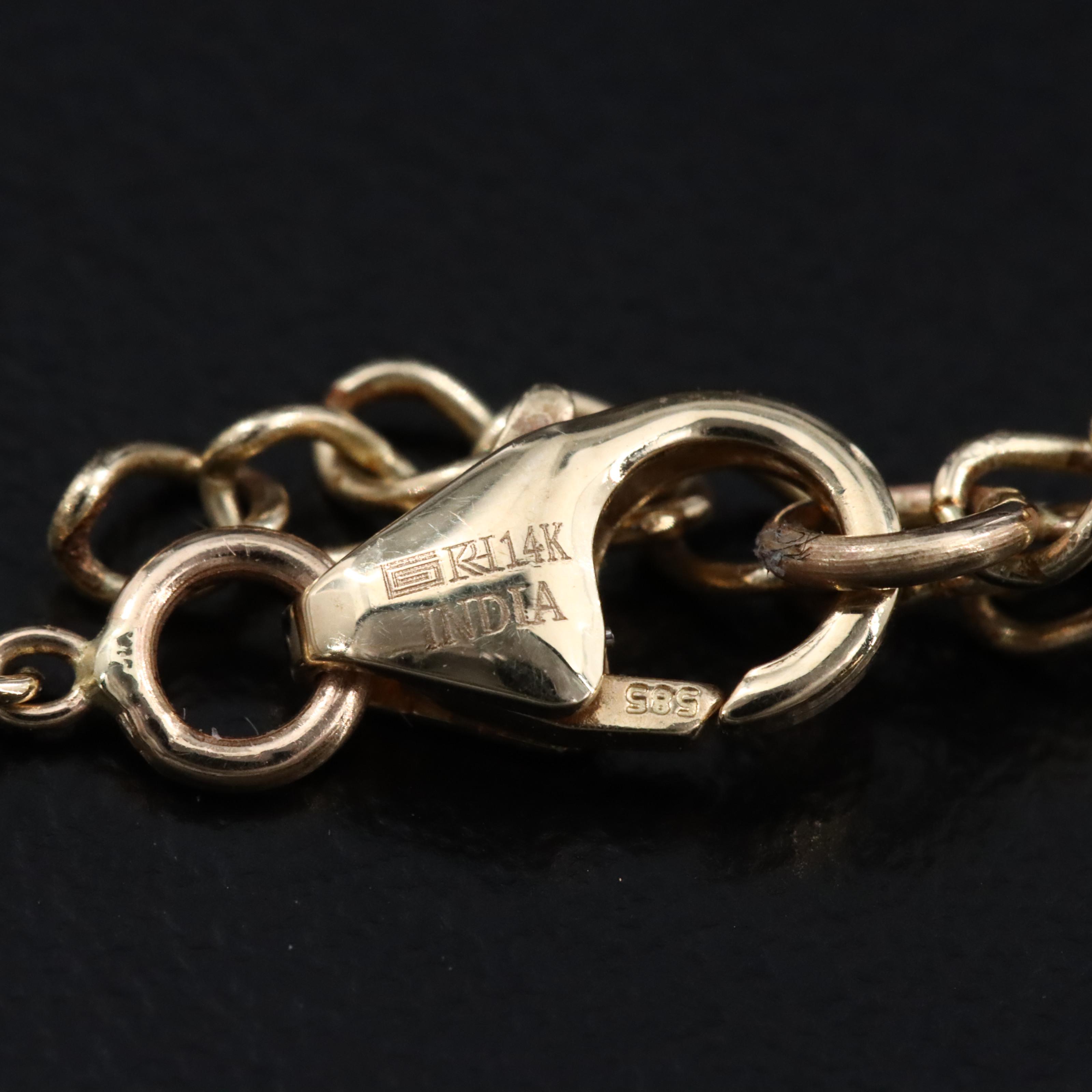 14K Ruby and Diamond Station Necklace