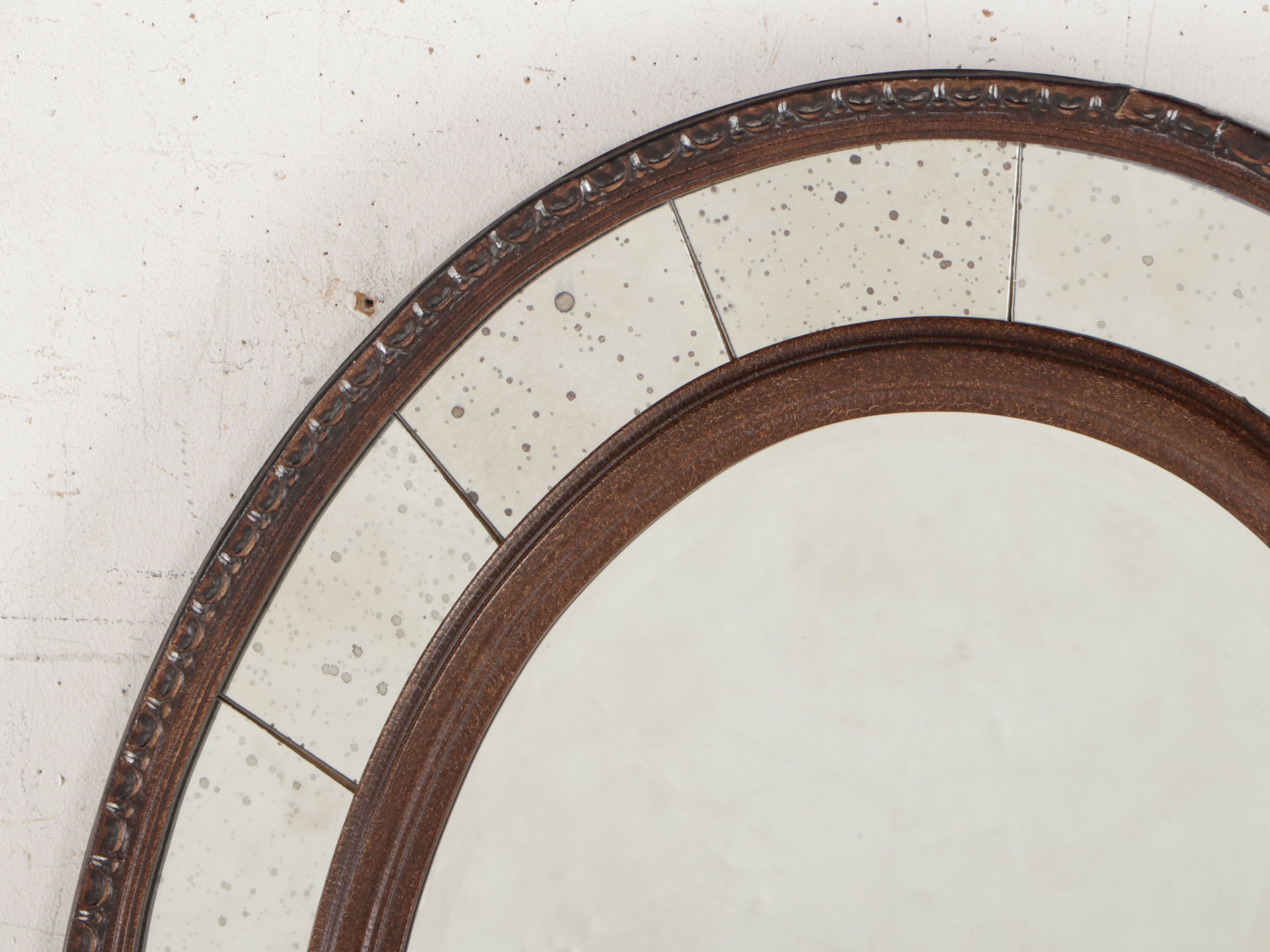 Mahogany Finish Oval Wall Mirror