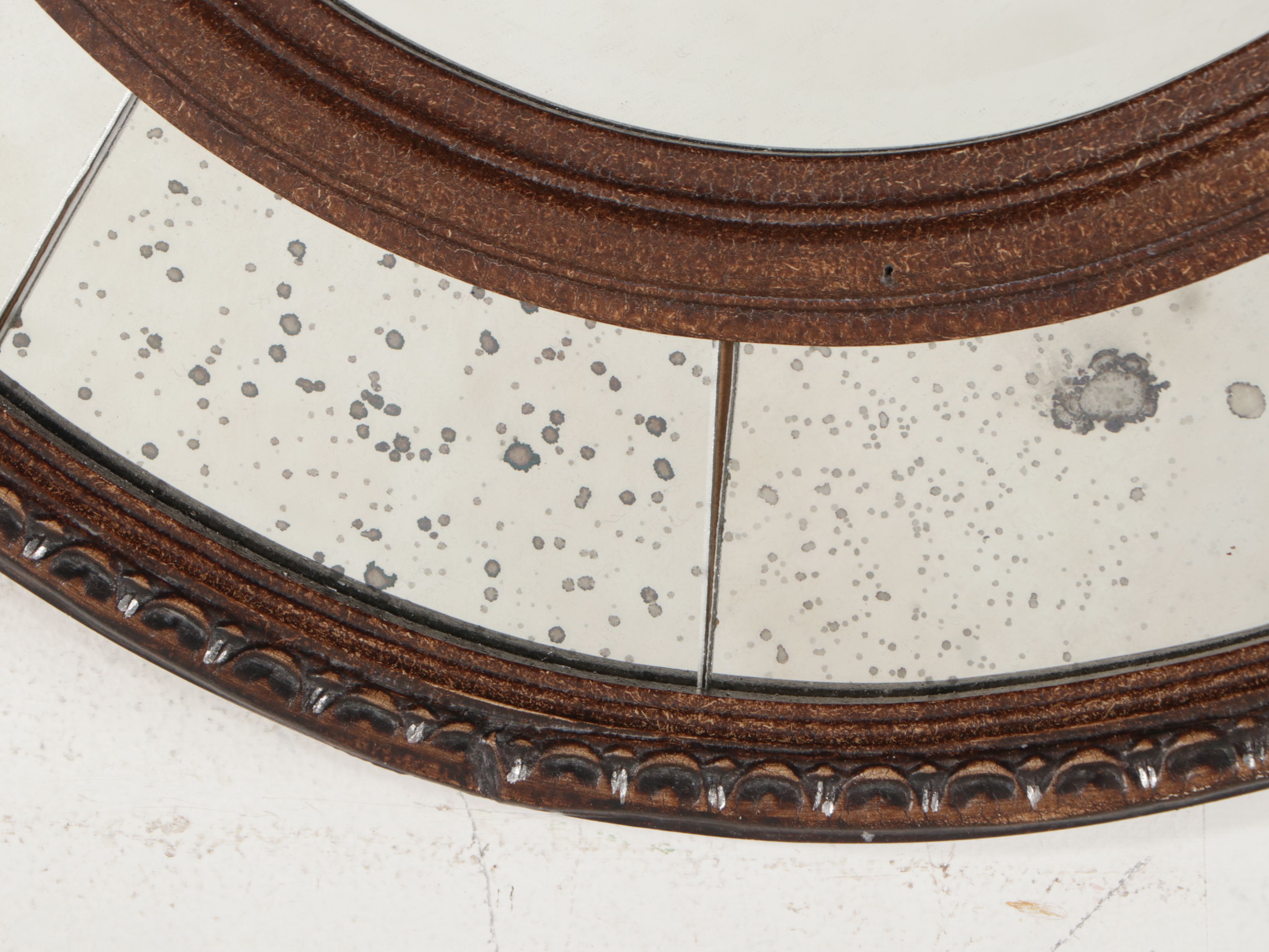 Mahogany Finish Oval Wall Mirror