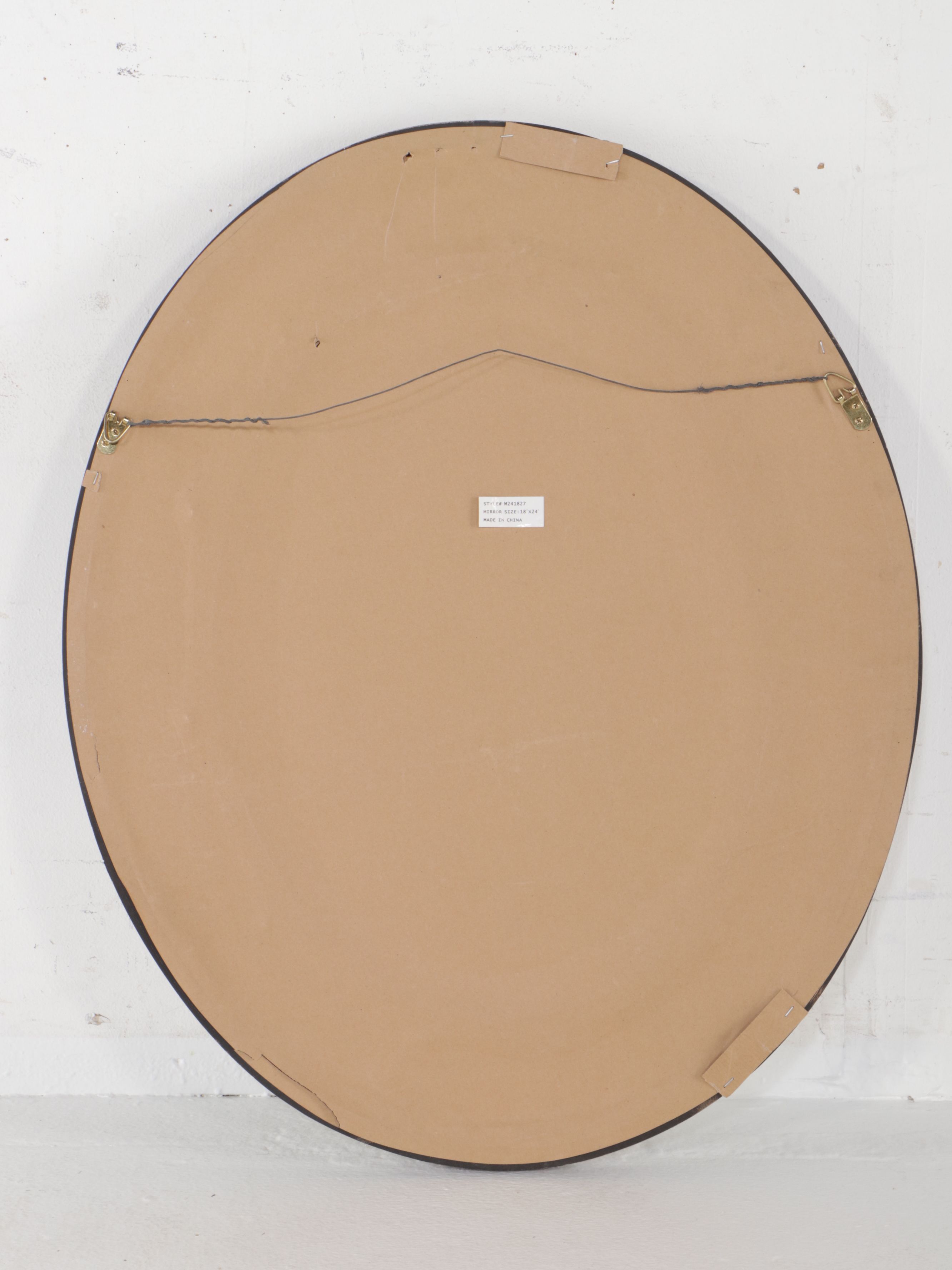 Mahogany Finish Oval Wall Mirror