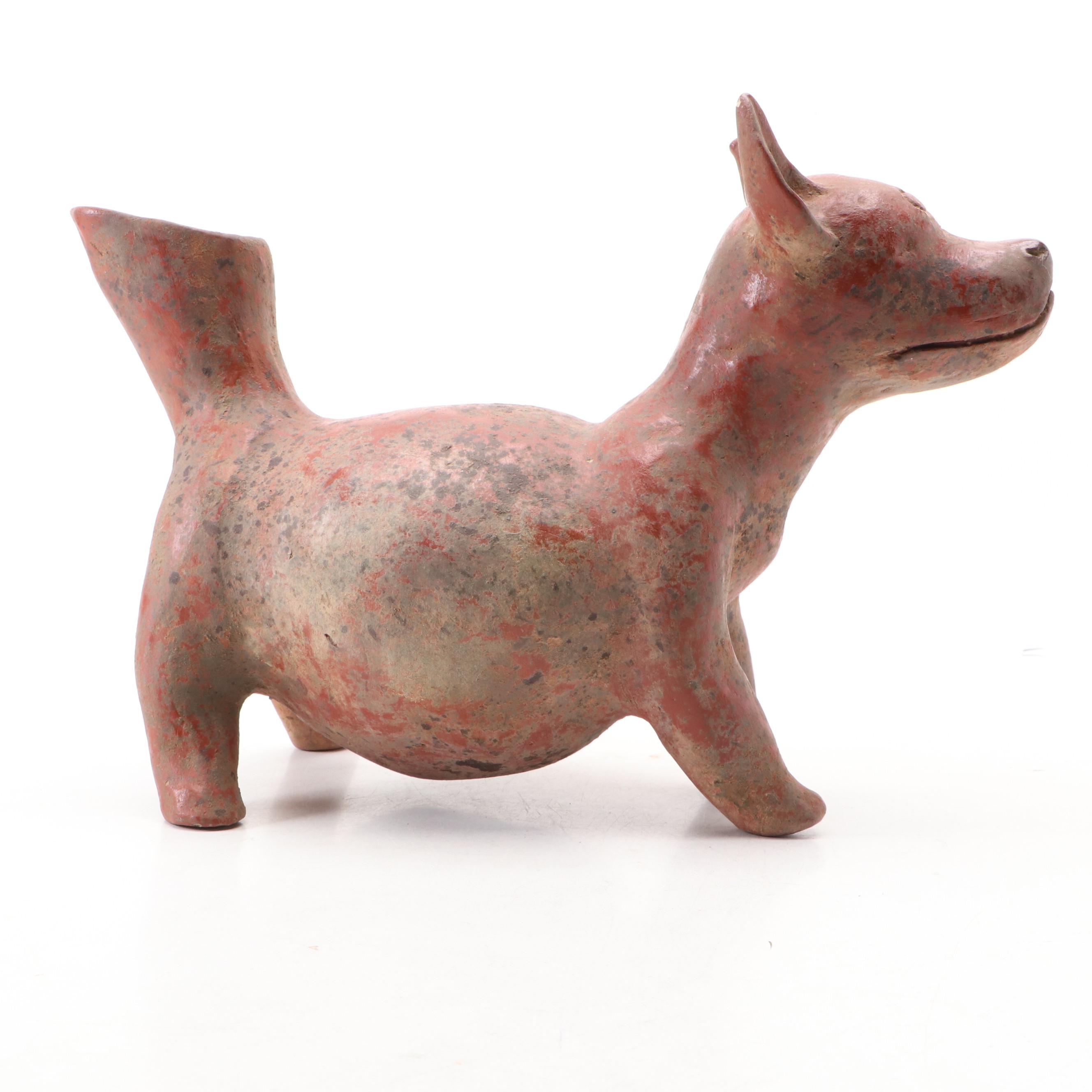 Pre-Columbian Colima Pottery Xoloizcuintle Dog Vessel, Ca. 200 BCE-200 CE