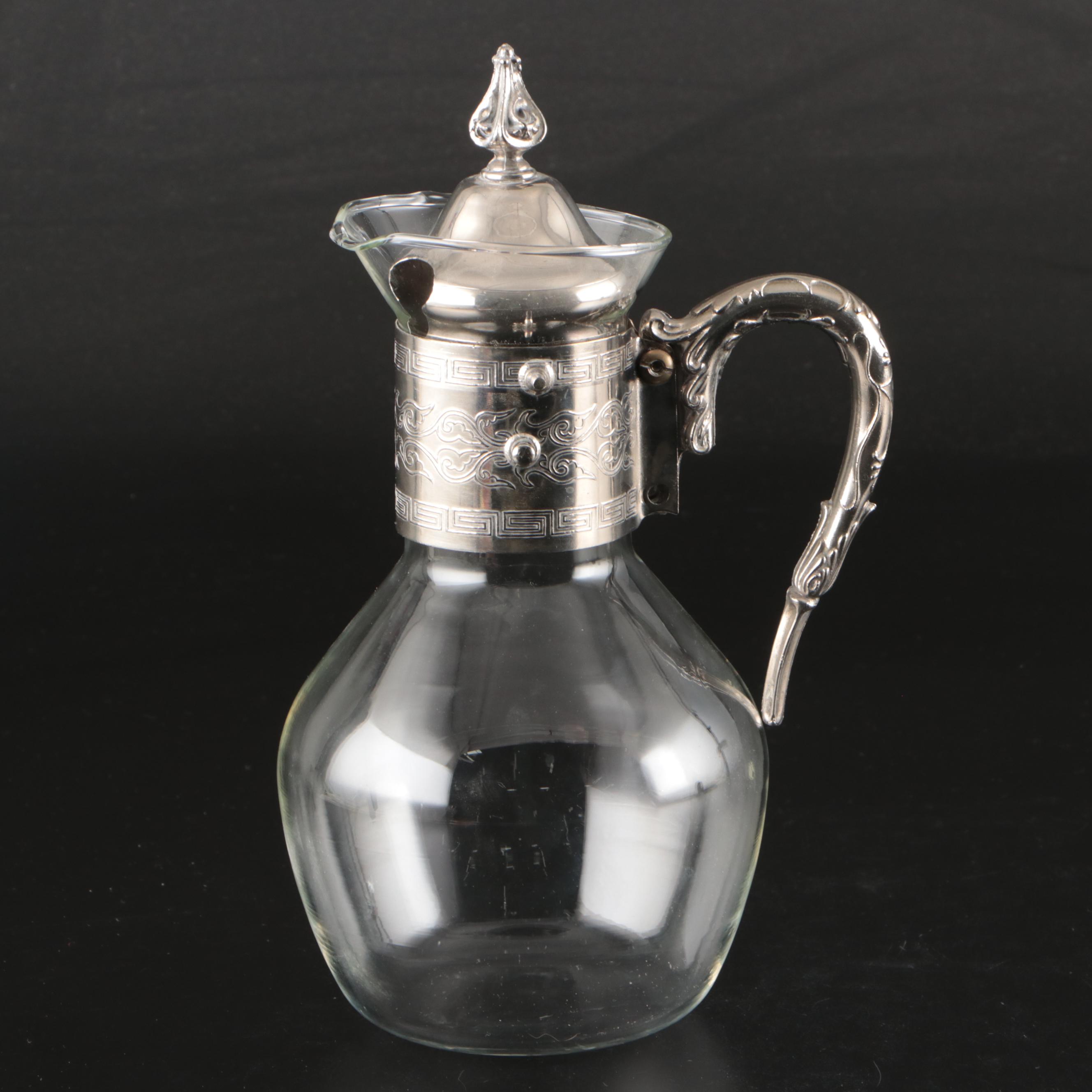 Edwardian Style Silver Plate Tilting Coffee or Tea Carafe, 20th Century