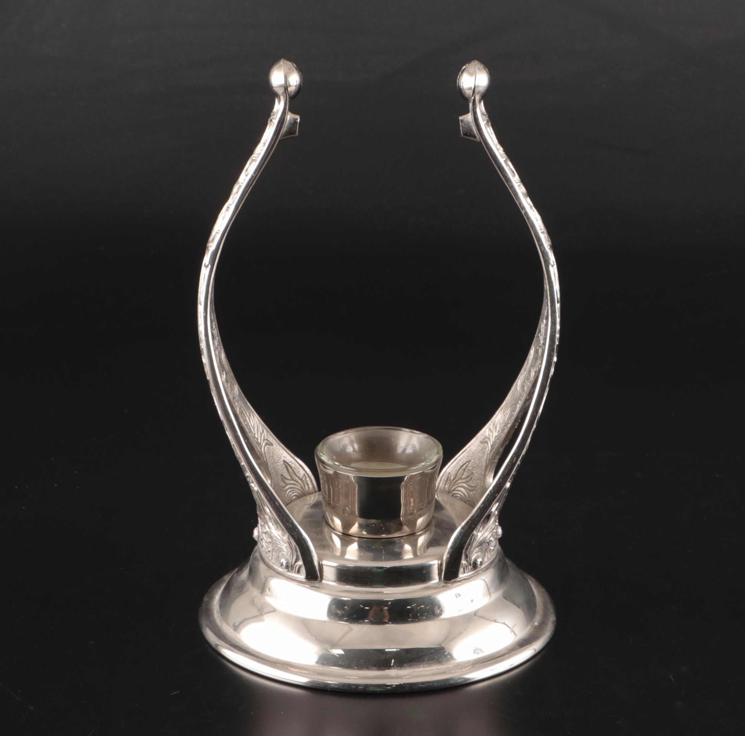 Edwardian Style Silver Plate Tilting Coffee or Tea Carafe, 20th Century