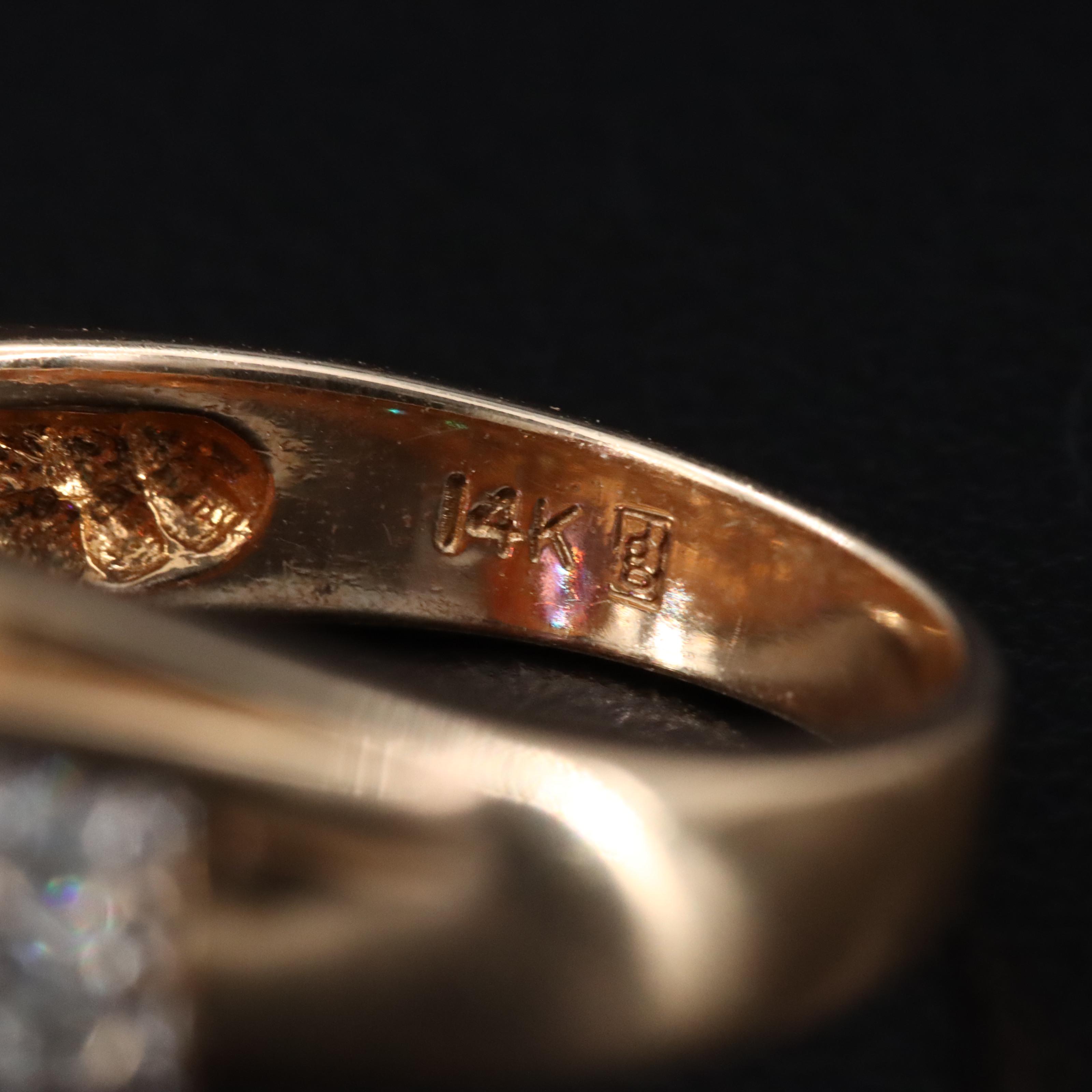 14K Pink Sapphire and Diamond Bypass Ring