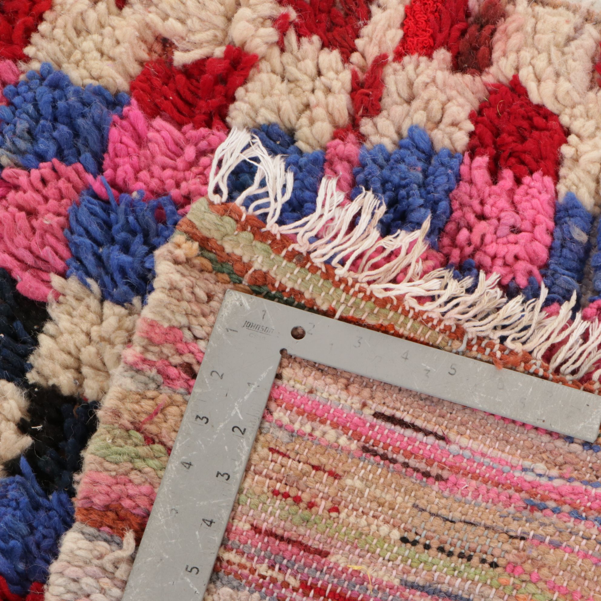 Hand-Knotted & Checkered Moroccan Berber Accent Rugs