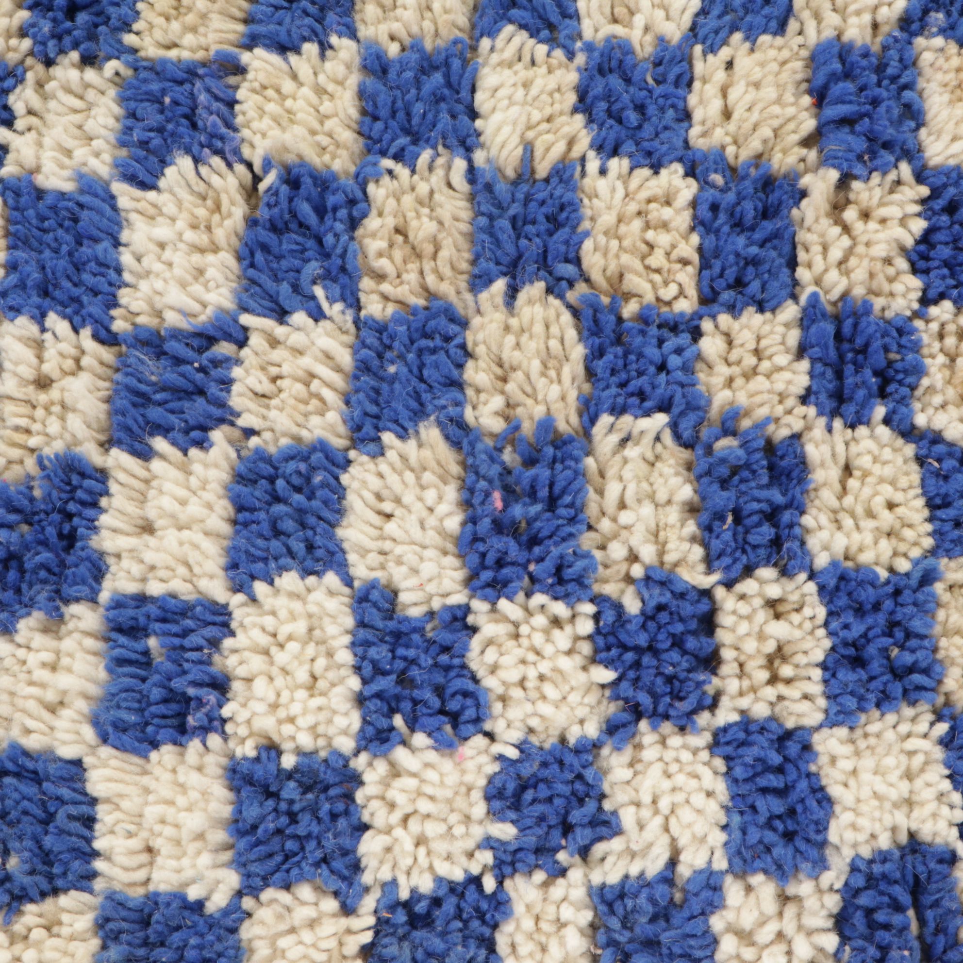 Hand-Knotted & Checkered Moroccan Berber Accent Rugs