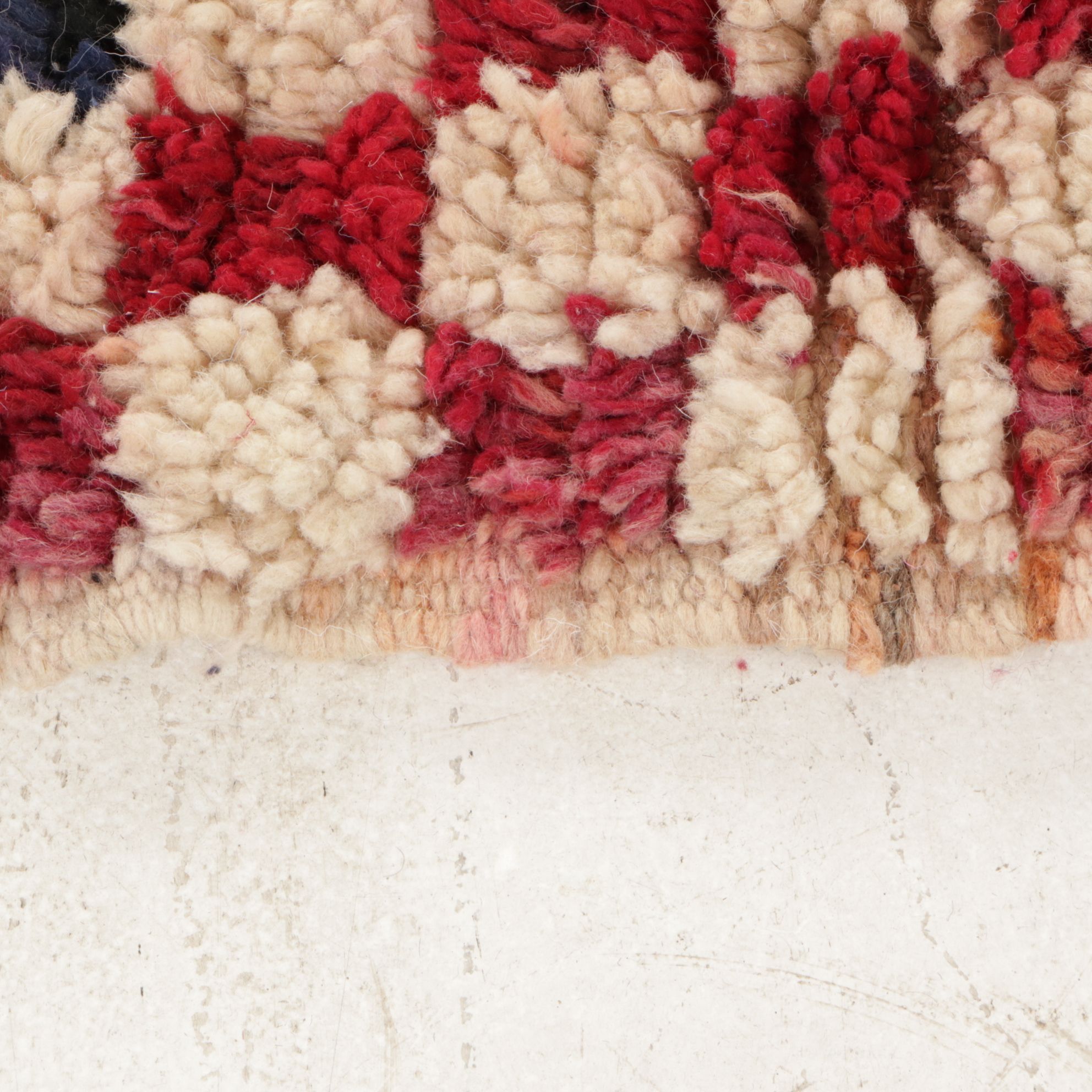 Hand-Knotted & Checkered Moroccan Berber Accent Rugs