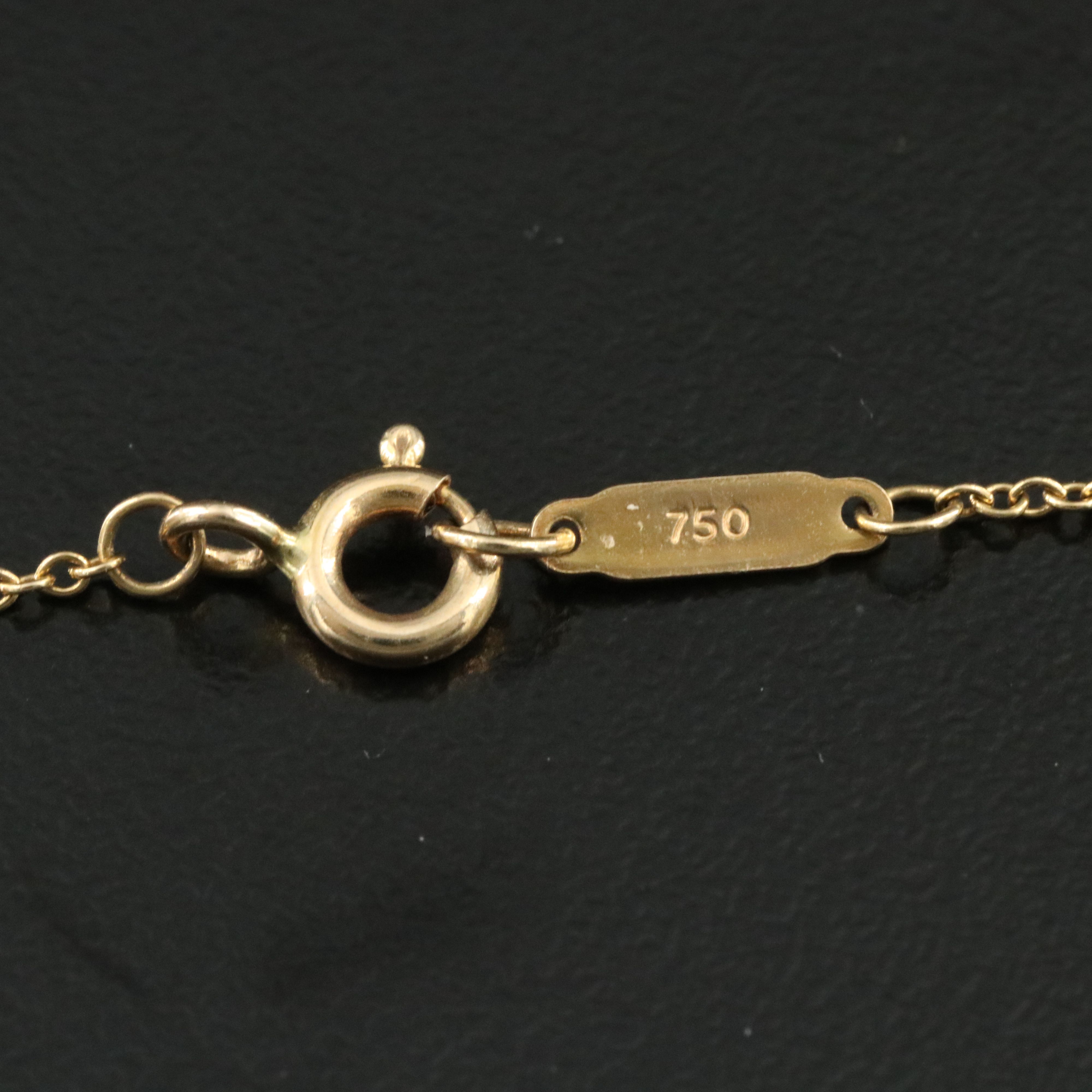 Tiffany & Co. 18K Keyhole Heart Lock Pendant Necklace