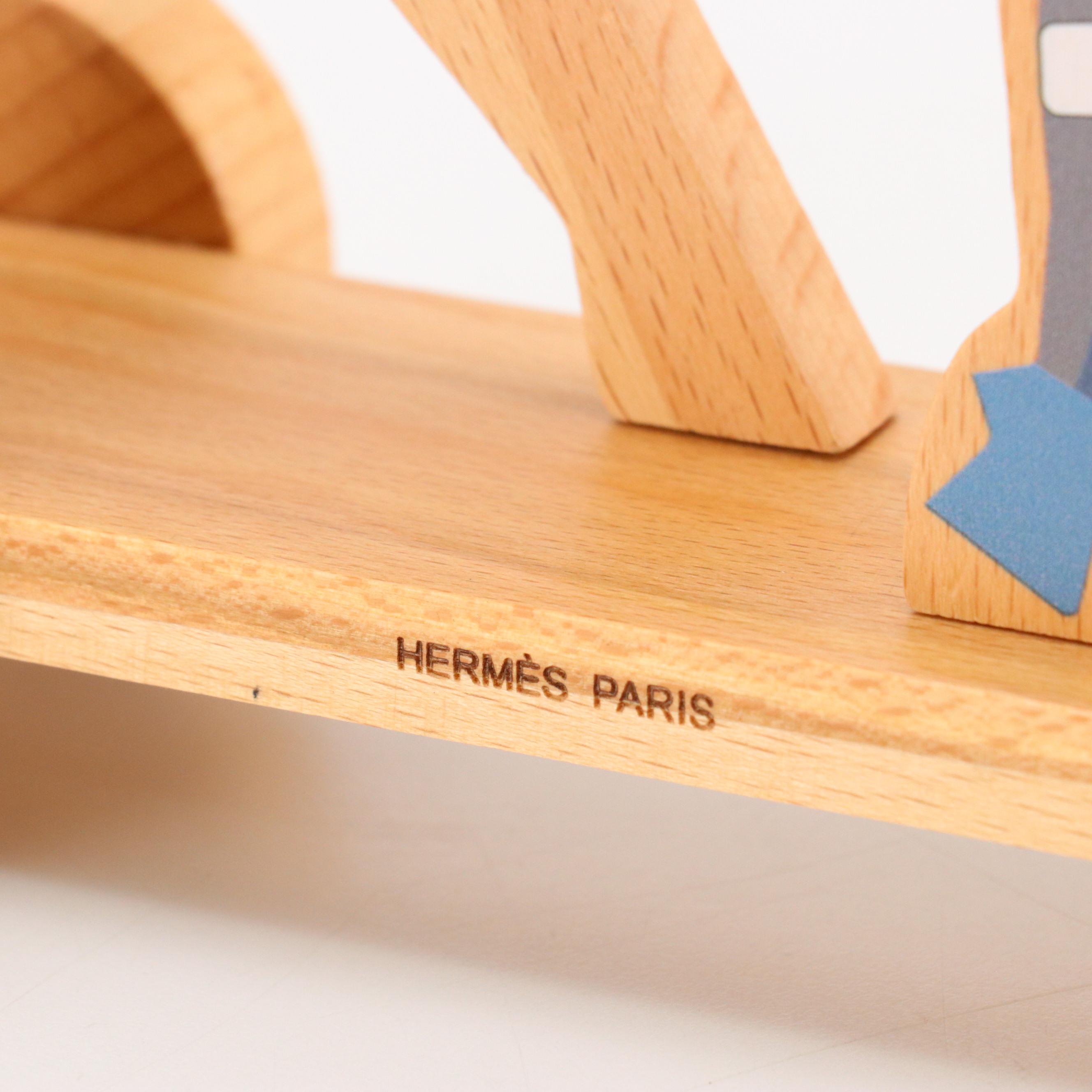 Hermès "Epopee" Beechwood Pull-Along Horse, With Box