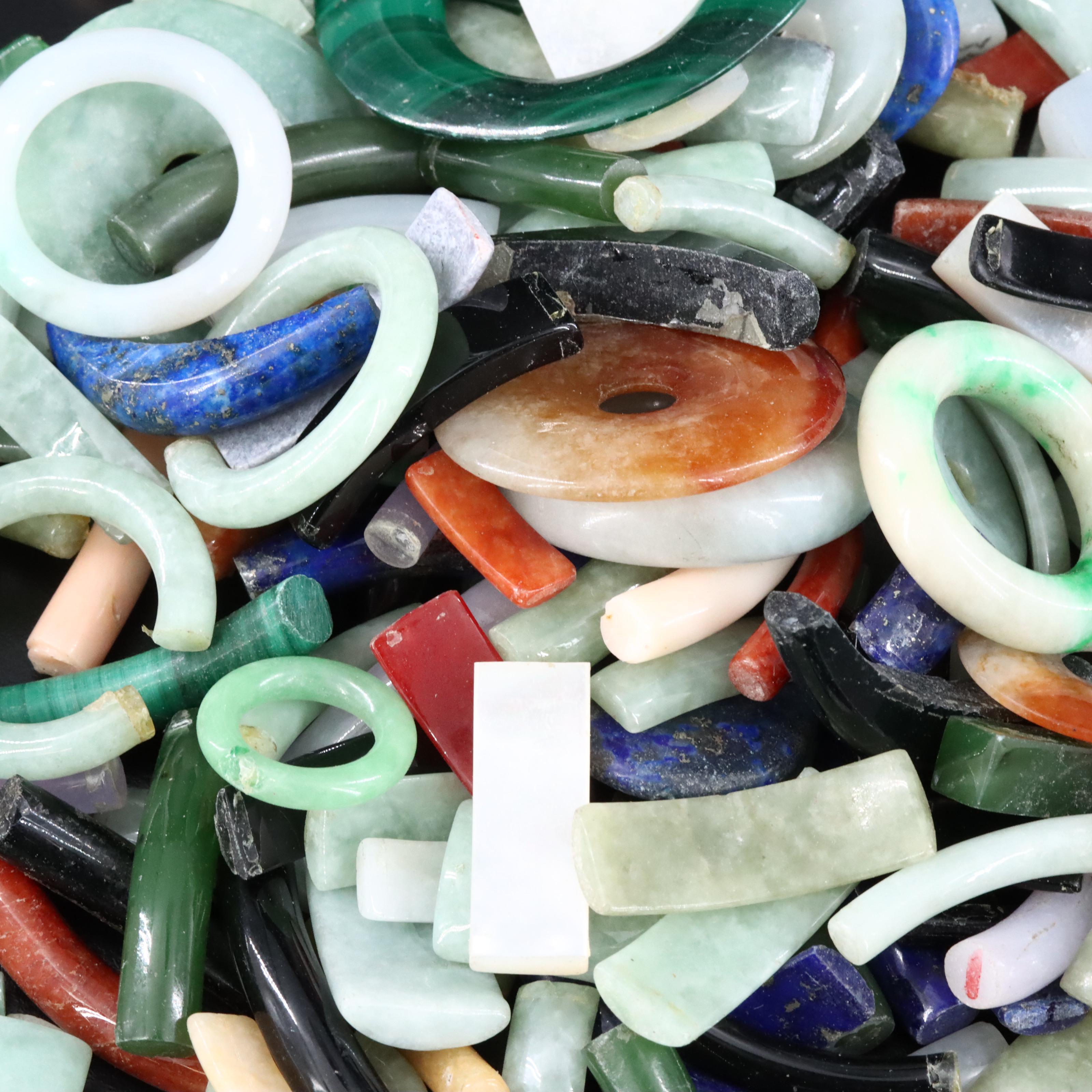 Loose Gemstone Lot Including Coral, Malachite and Lapis Lazuli