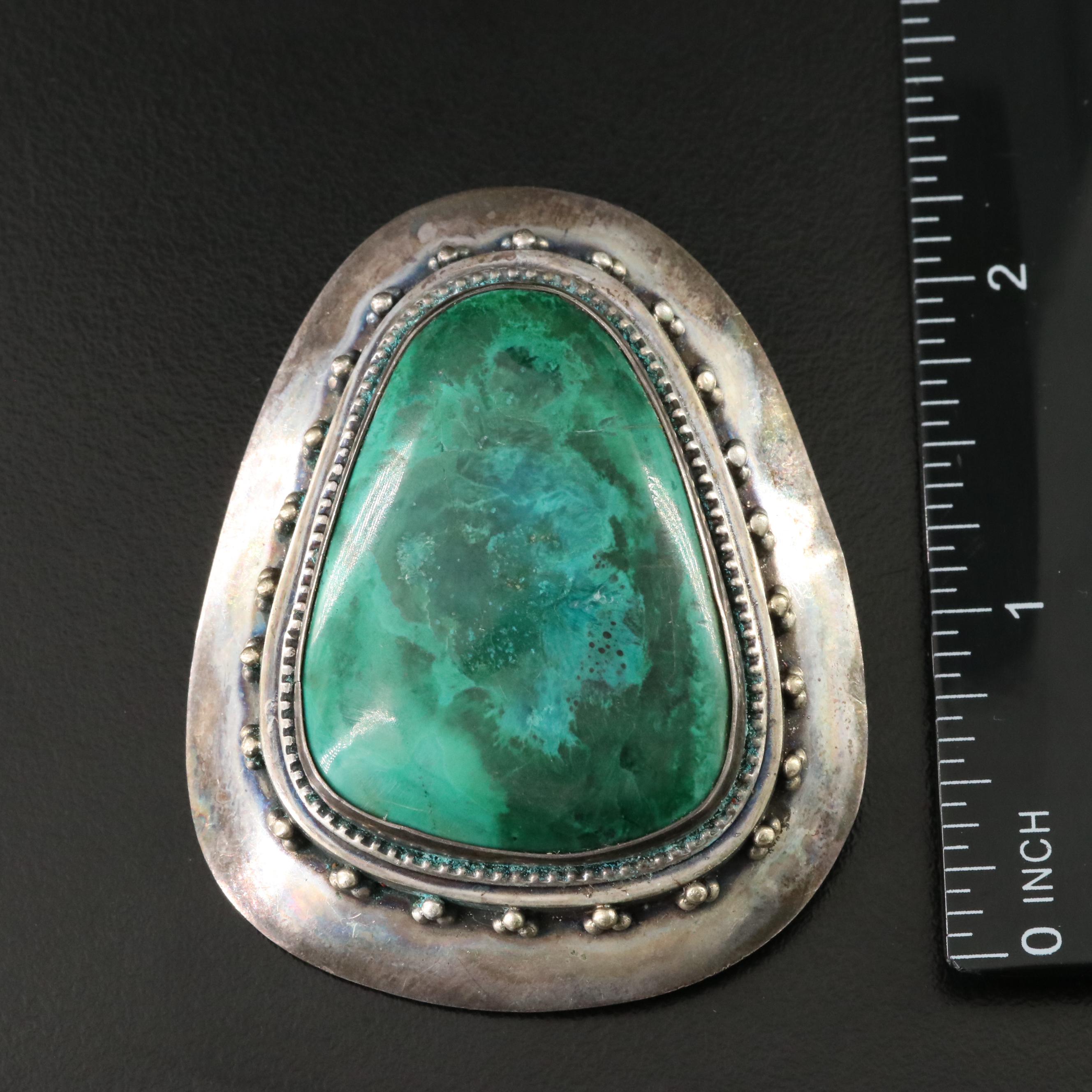 Sterling Eilat Stone Ring and Converter Brooch