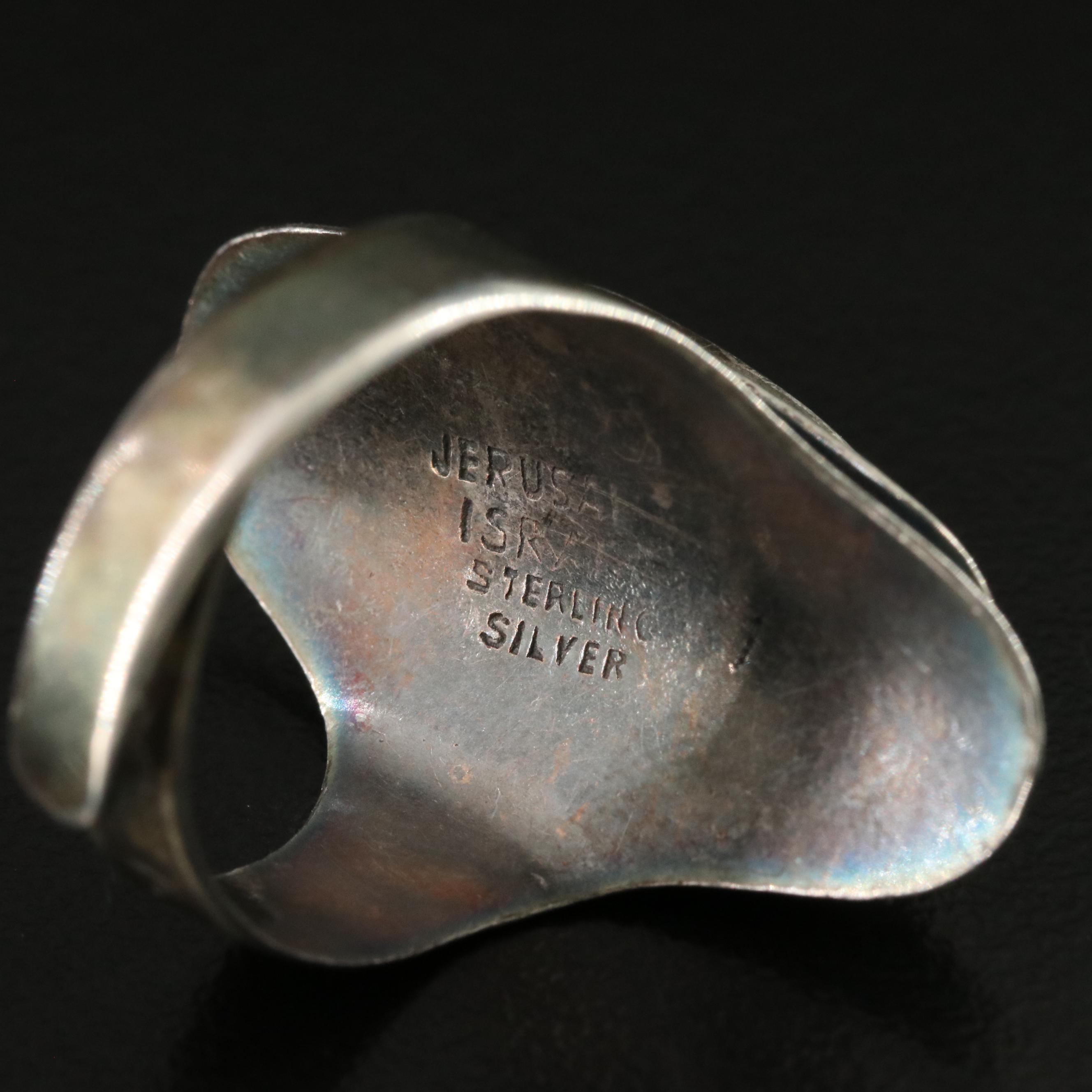 Sterling Eilat Stone Ring and Converter Brooch