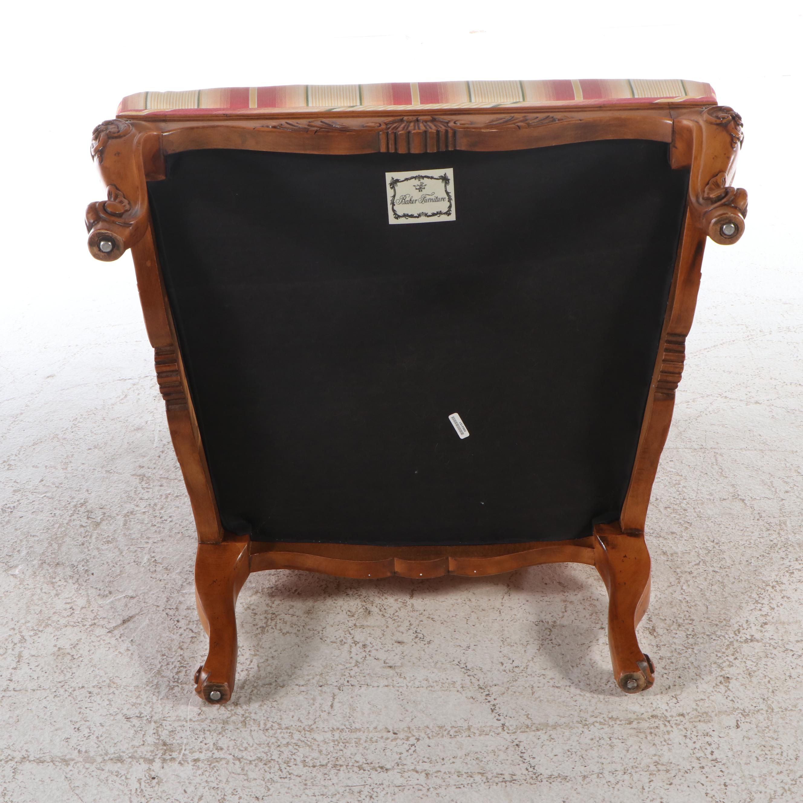 Pair of Baker Furniture Louis XV Style Fauteuils