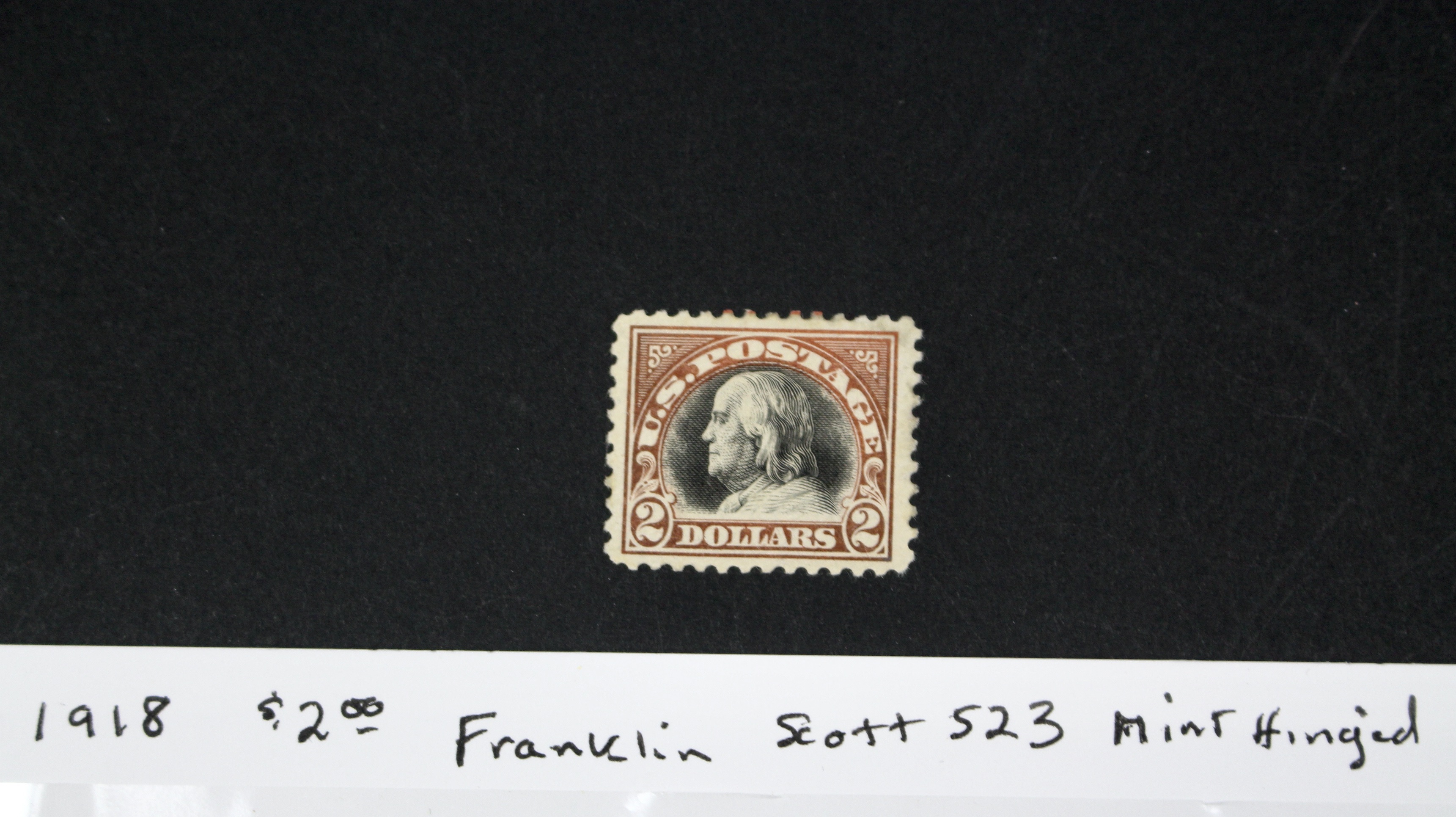 1918 $2 Franklin Postage Stamp, Scott #523, MH