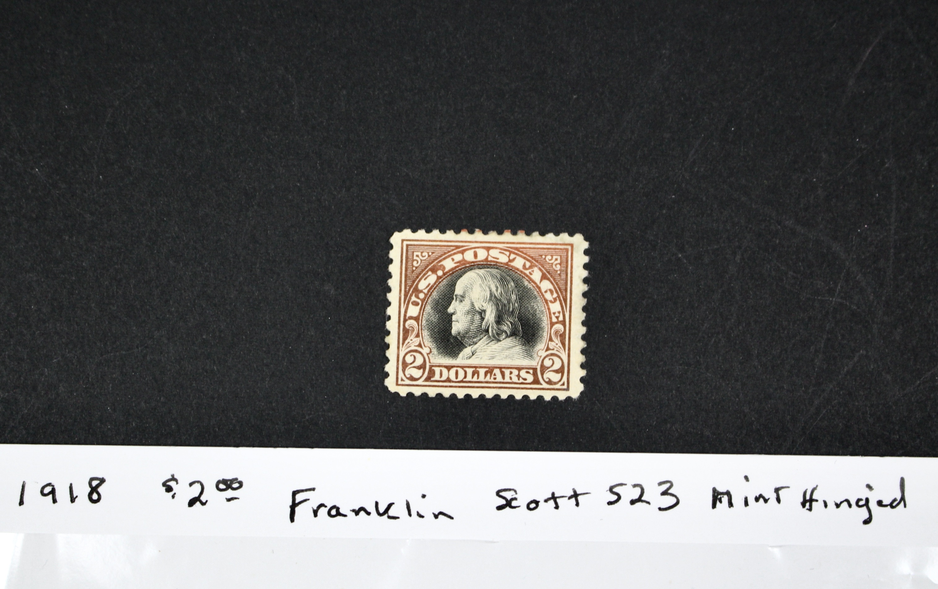 1918 $2 Franklin Postage Stamp, Scott #523, MH