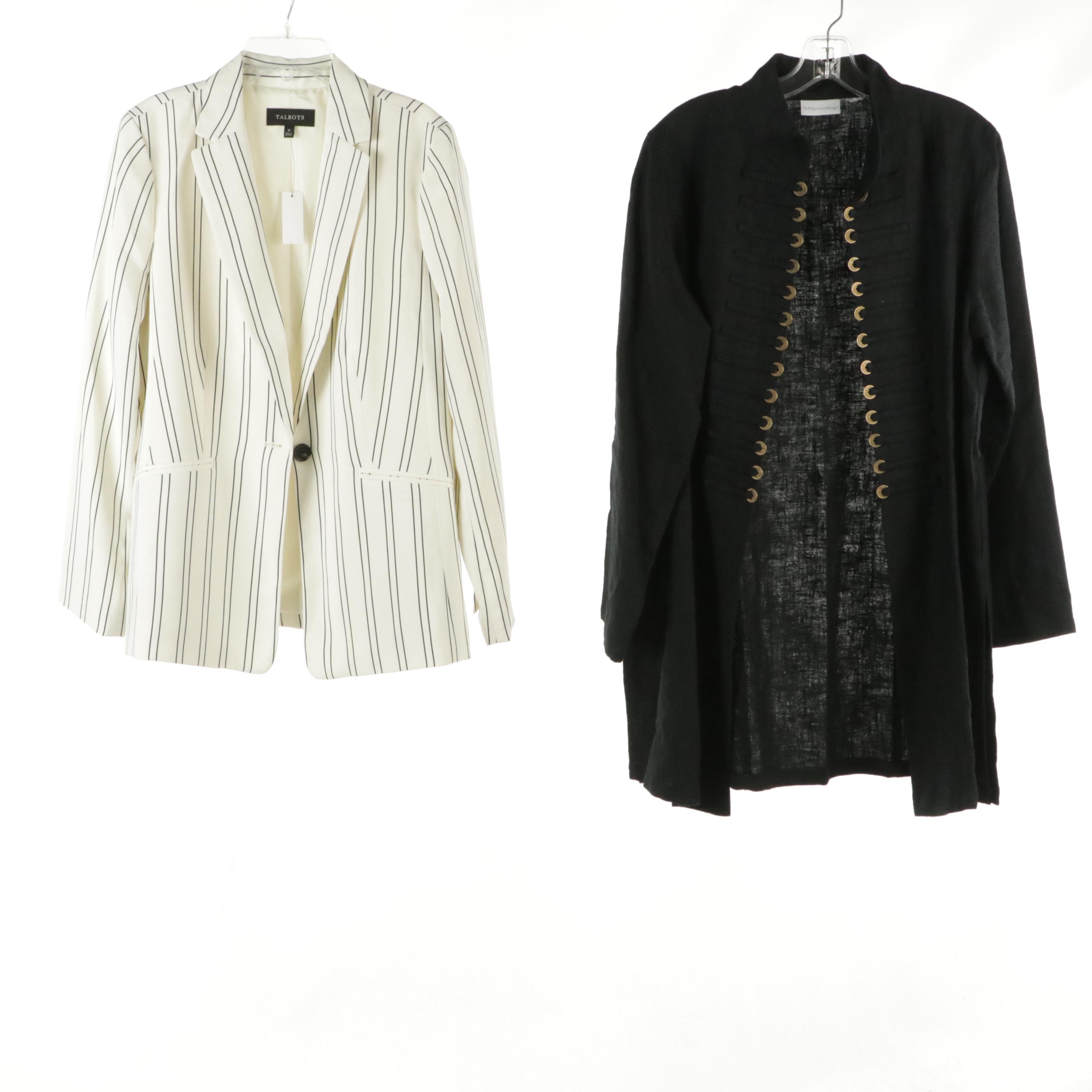 Talbots Striped Single-Button Blazer, Peruvian Connection Zip Sweater, and More