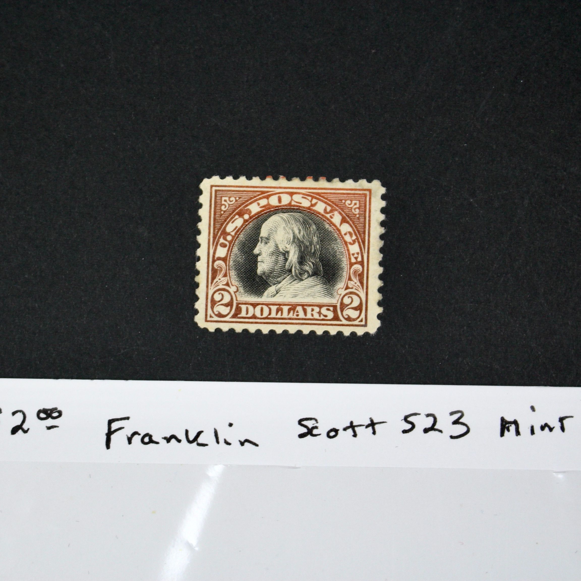 1918 $2 Franklin Postage Stamp, Scott #523, MH