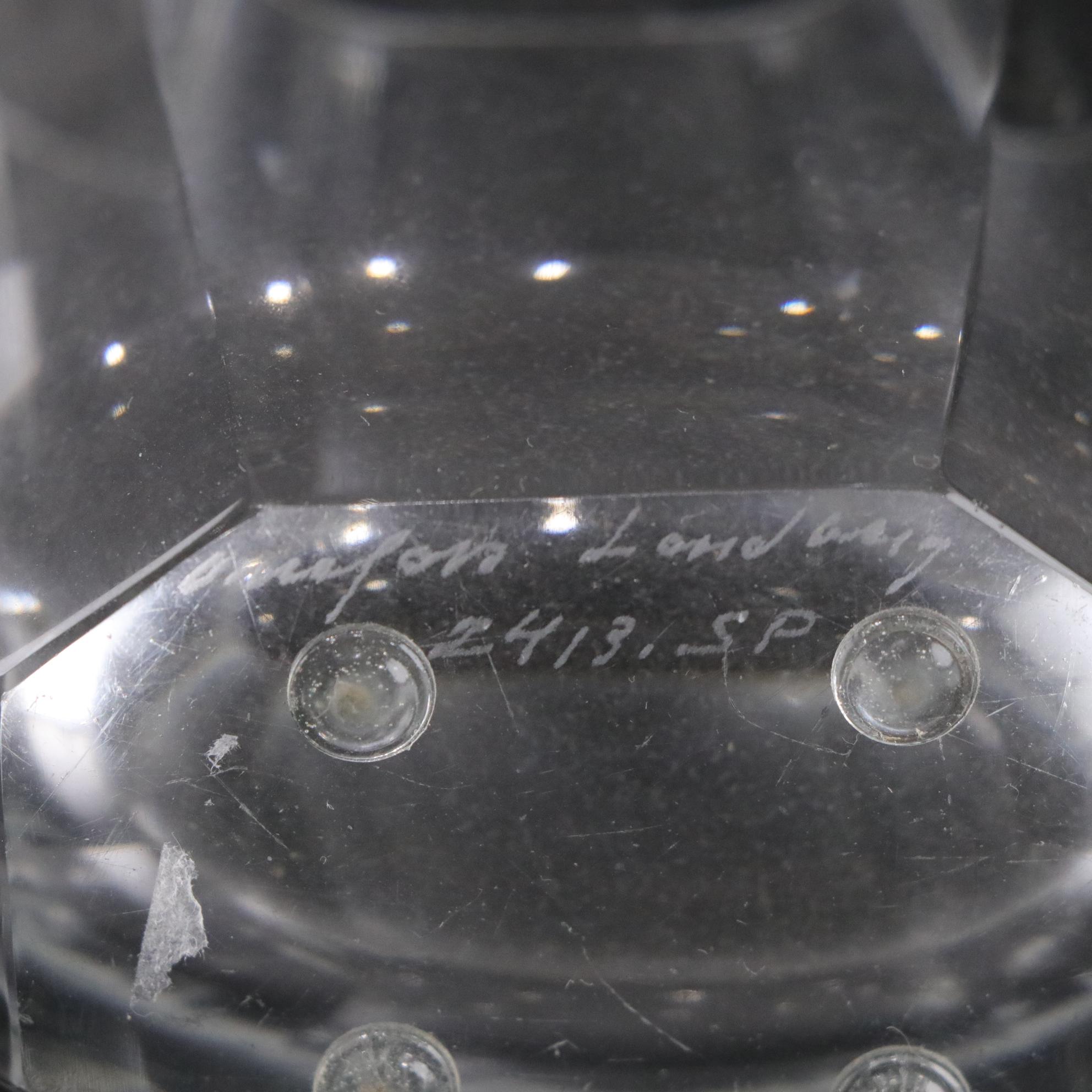 Orrefors Crystal Vase with Cut Harvest Scene and Lalique Ring Dish