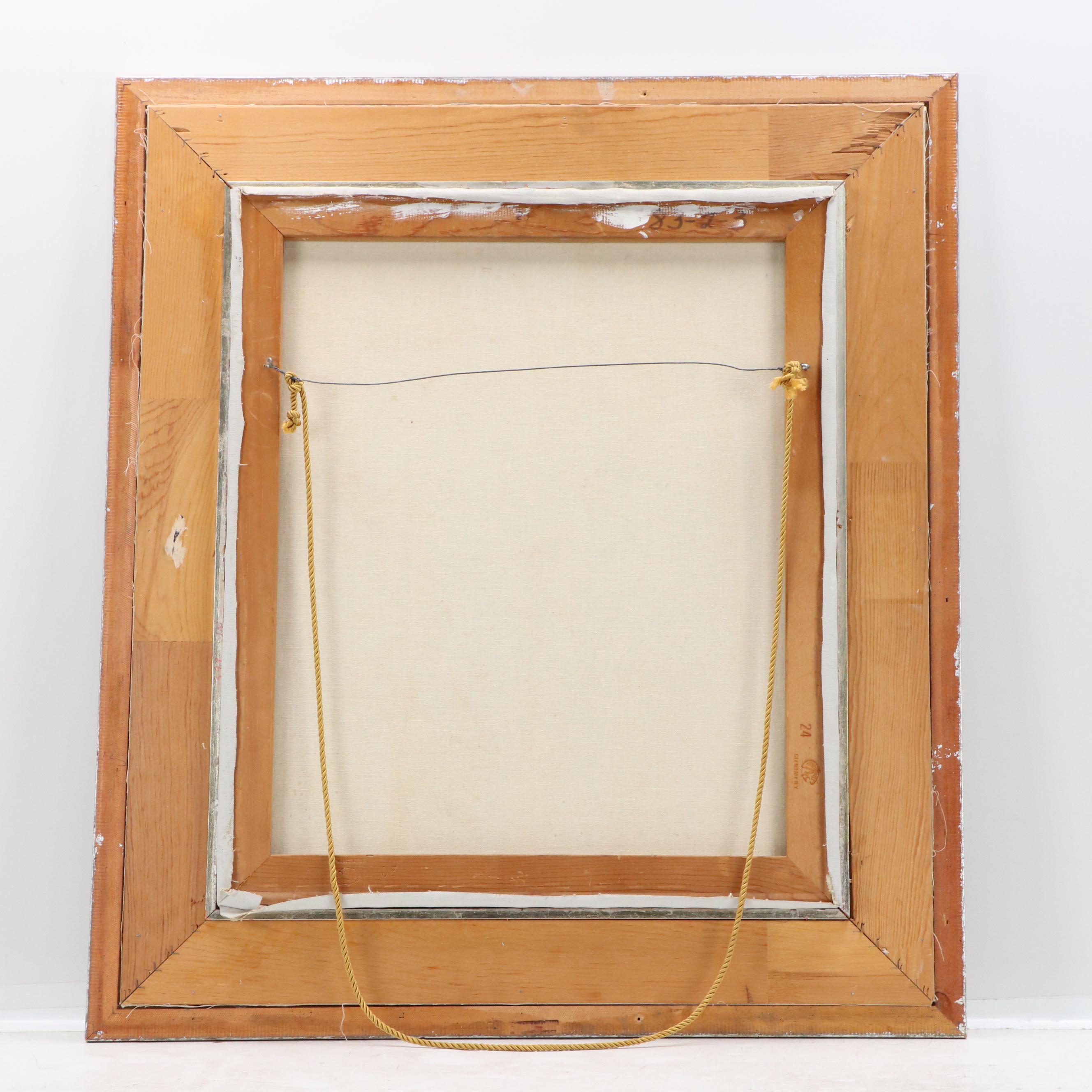 Expressionist Style Oil Painting with Posed Figure, Mid–Late 20th Century