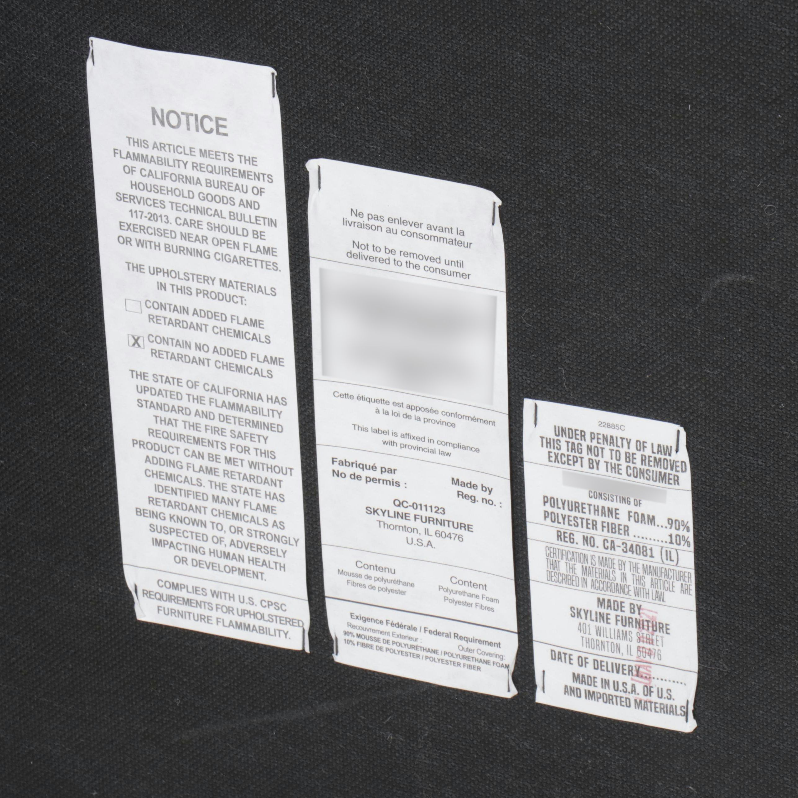 Skyline Furniture Bamboo Patterned Fabric Upholstered Storage Ottoman