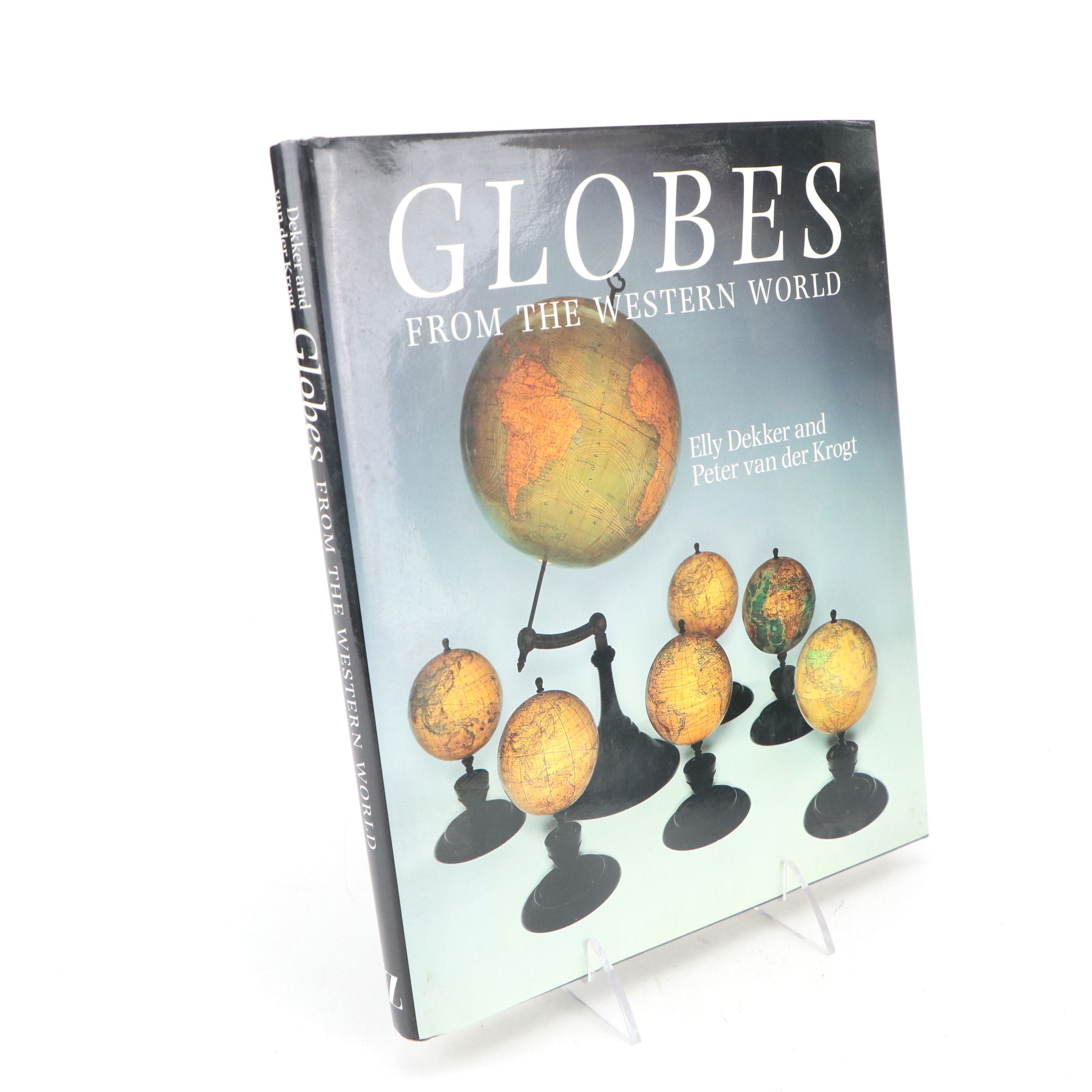 Metal Desk Globe with "Globes from the Western World" Nonfiction Book