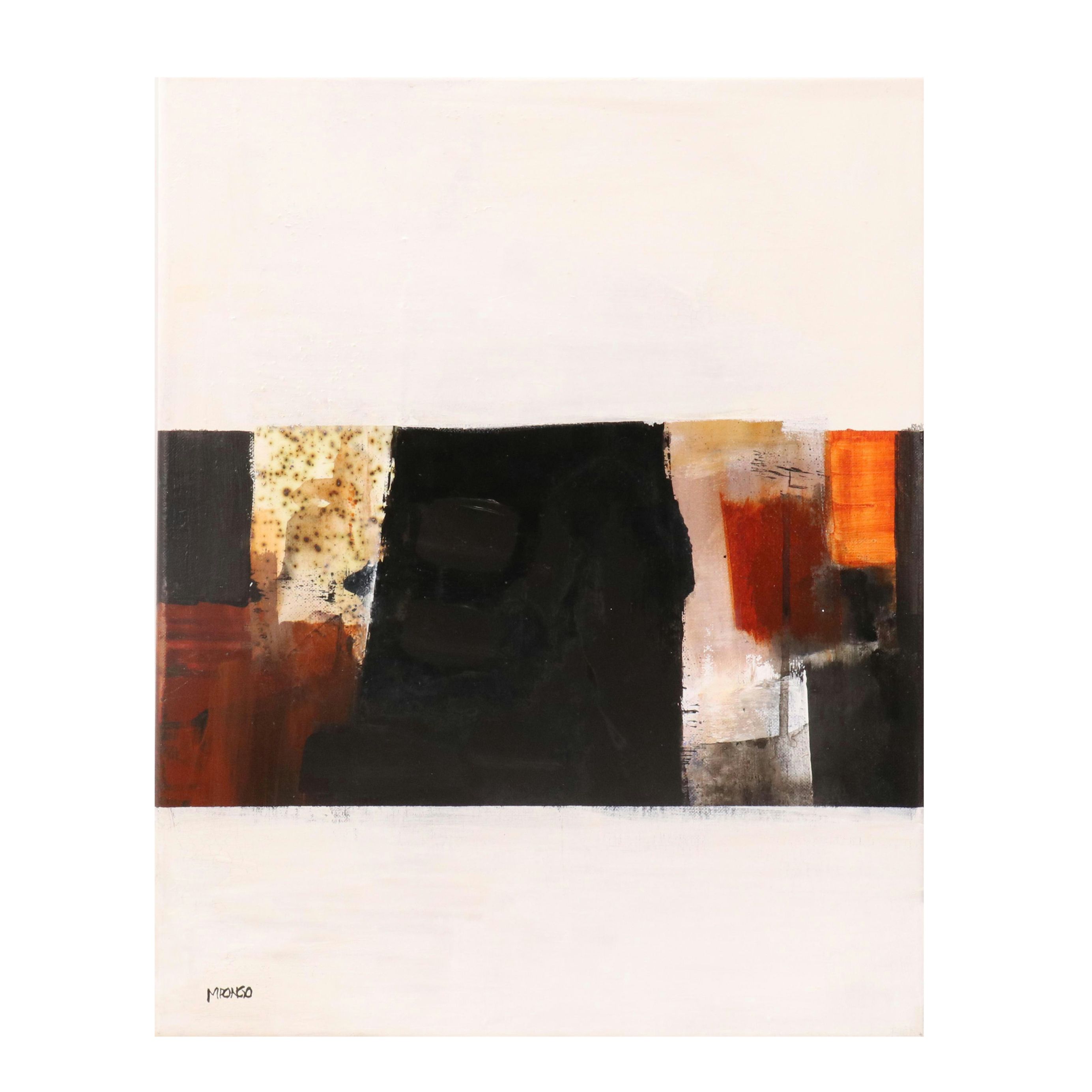 Milagros Pongo Abstract Mixed Media Painting "Equal," 21st Century