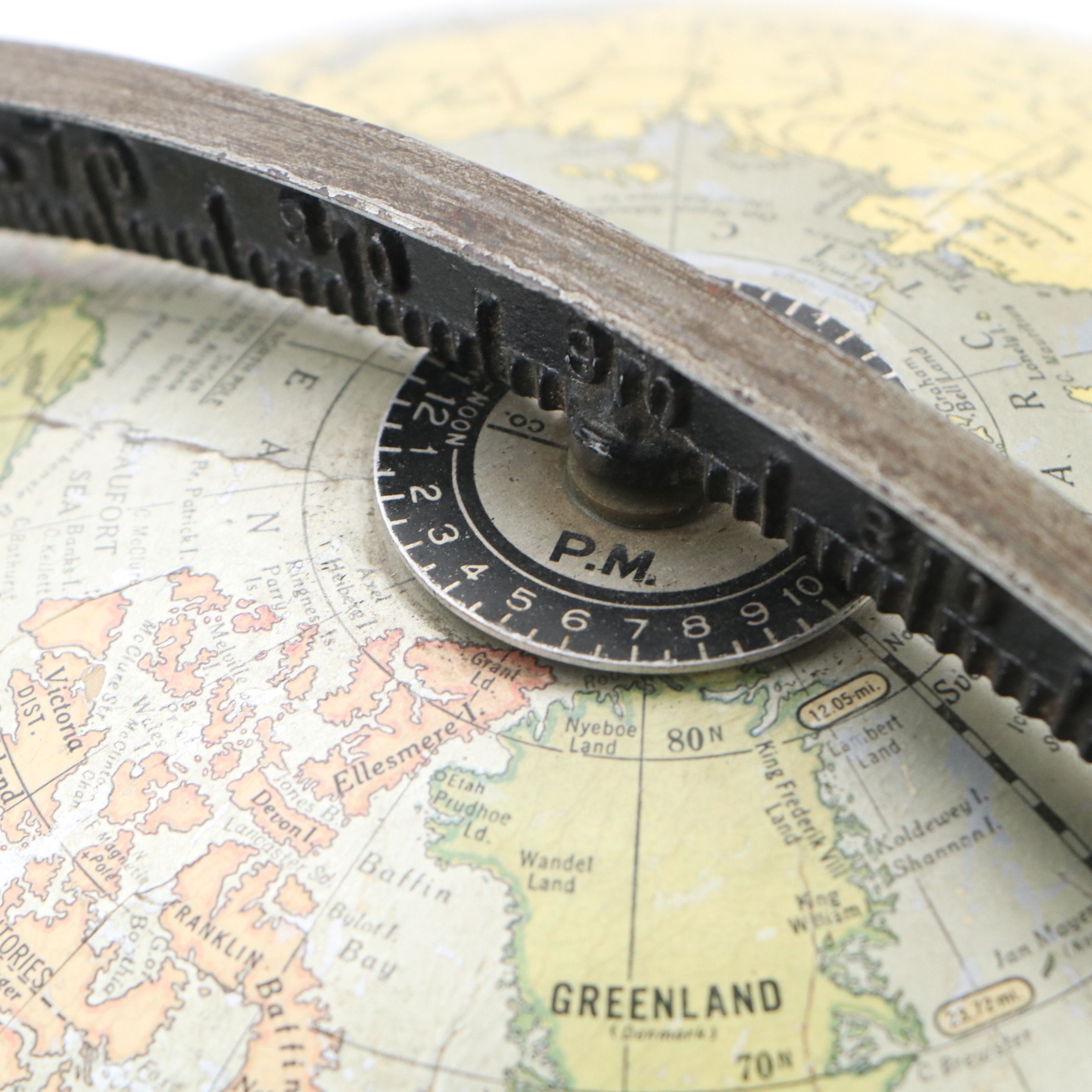 Metal Desk Globe with "Globes from the Western World" Nonfiction Book