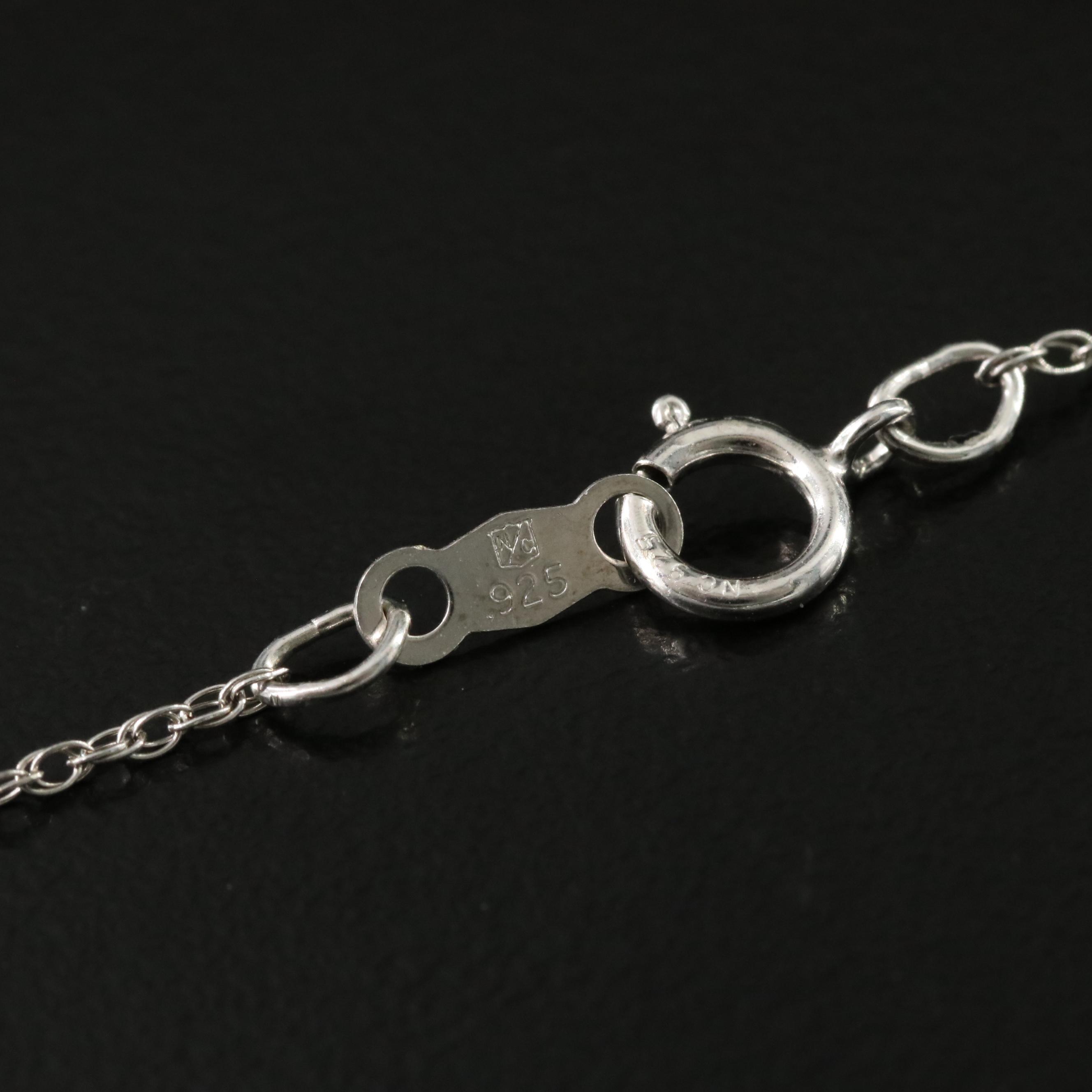 Sterling CZ Cross Pendant Necklace