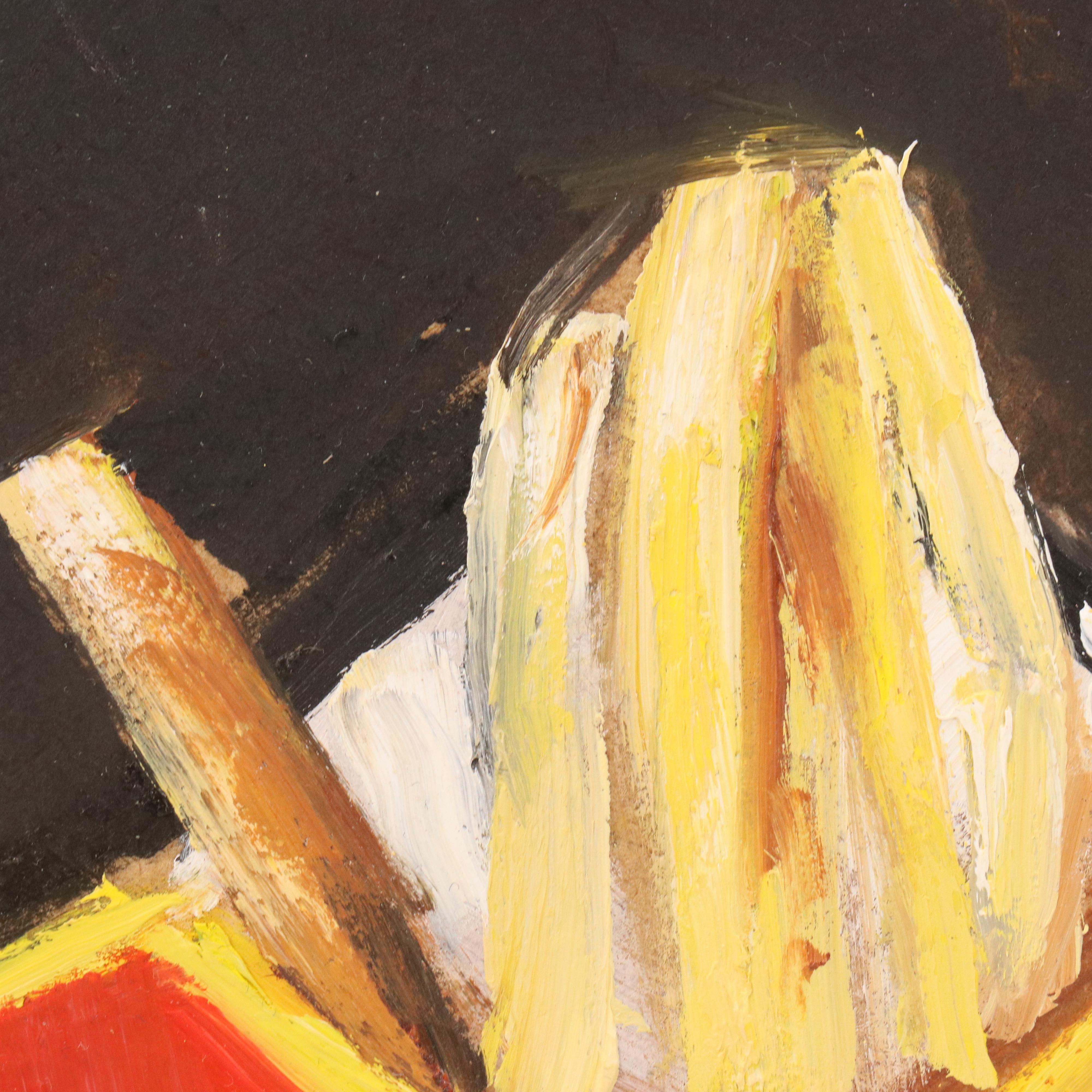 Natalia Demenko Still Life Oil Painting of McDonald's Fries, 21st Century