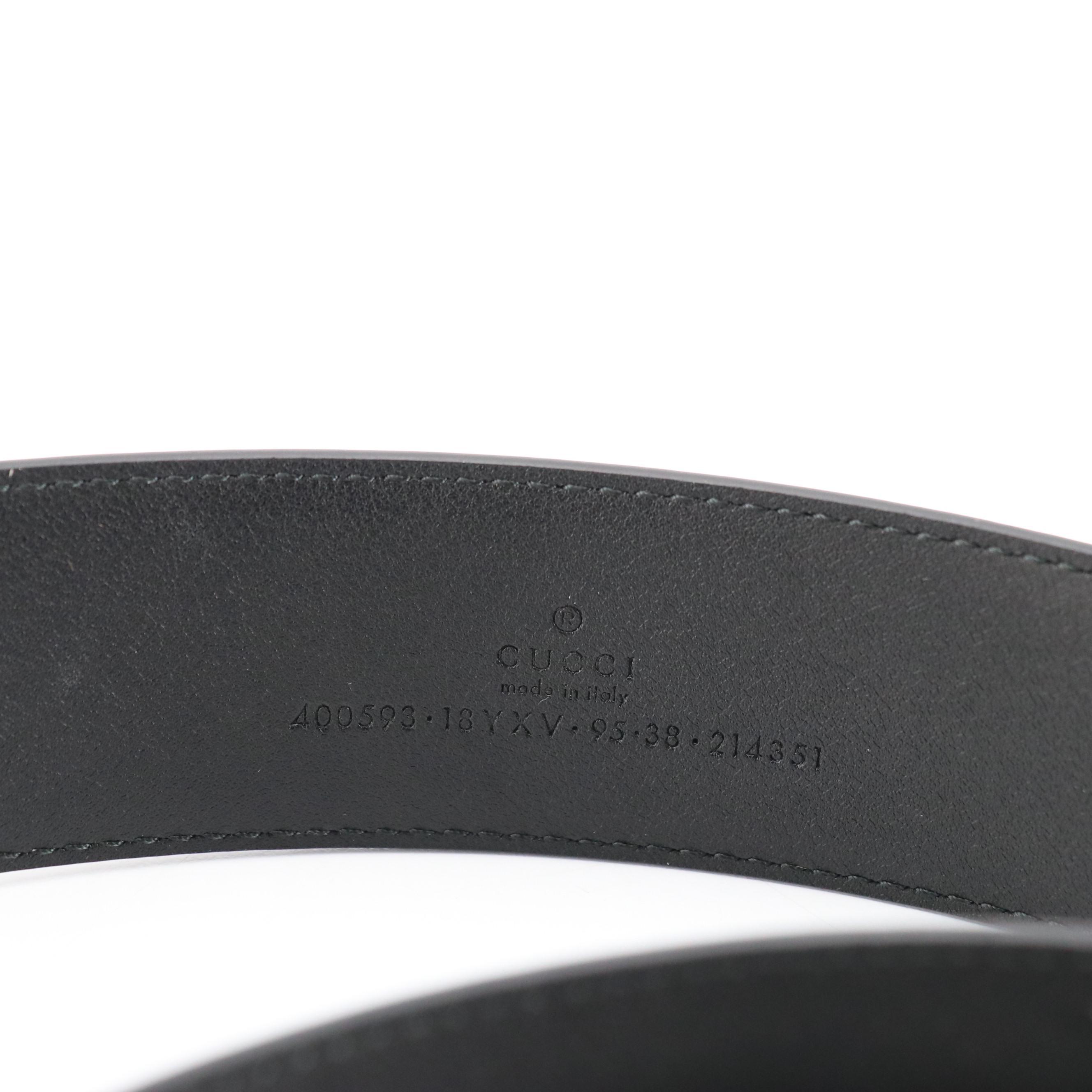 Gucci GG Marmont Wide Belt in Black Textured Leather