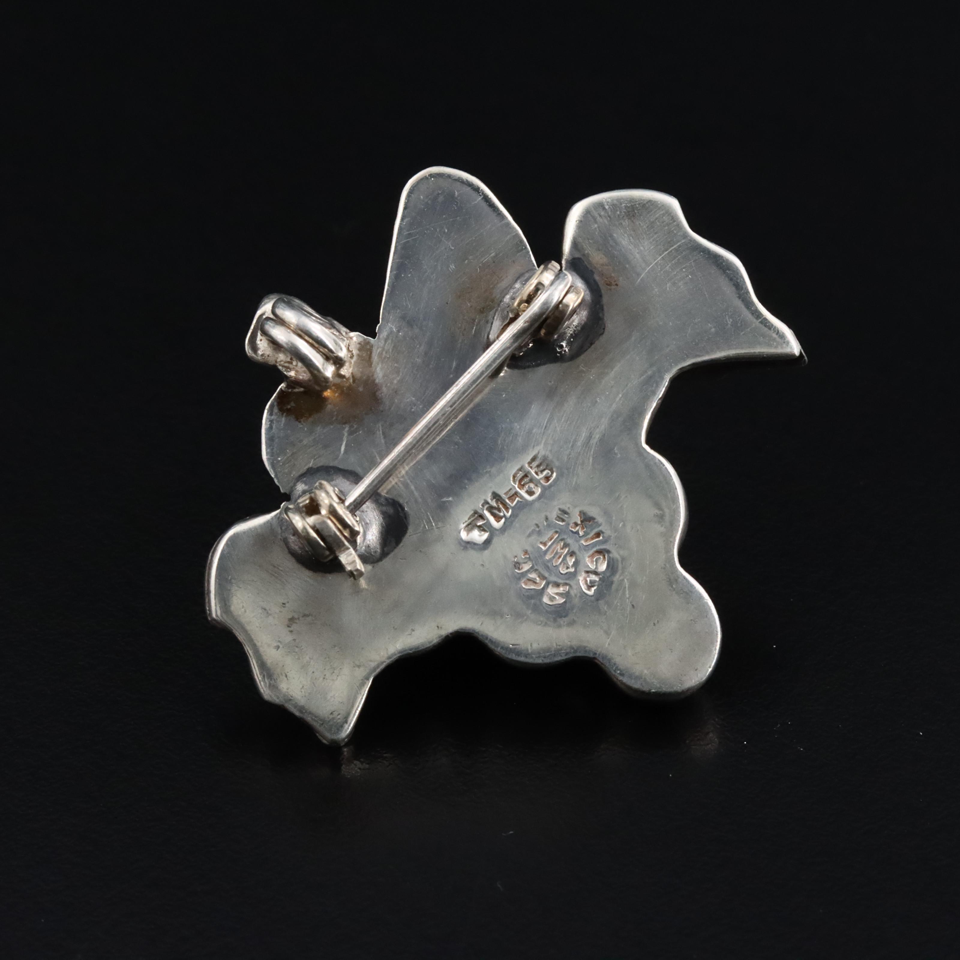 Mexican Sterling Grape Converter Brooch