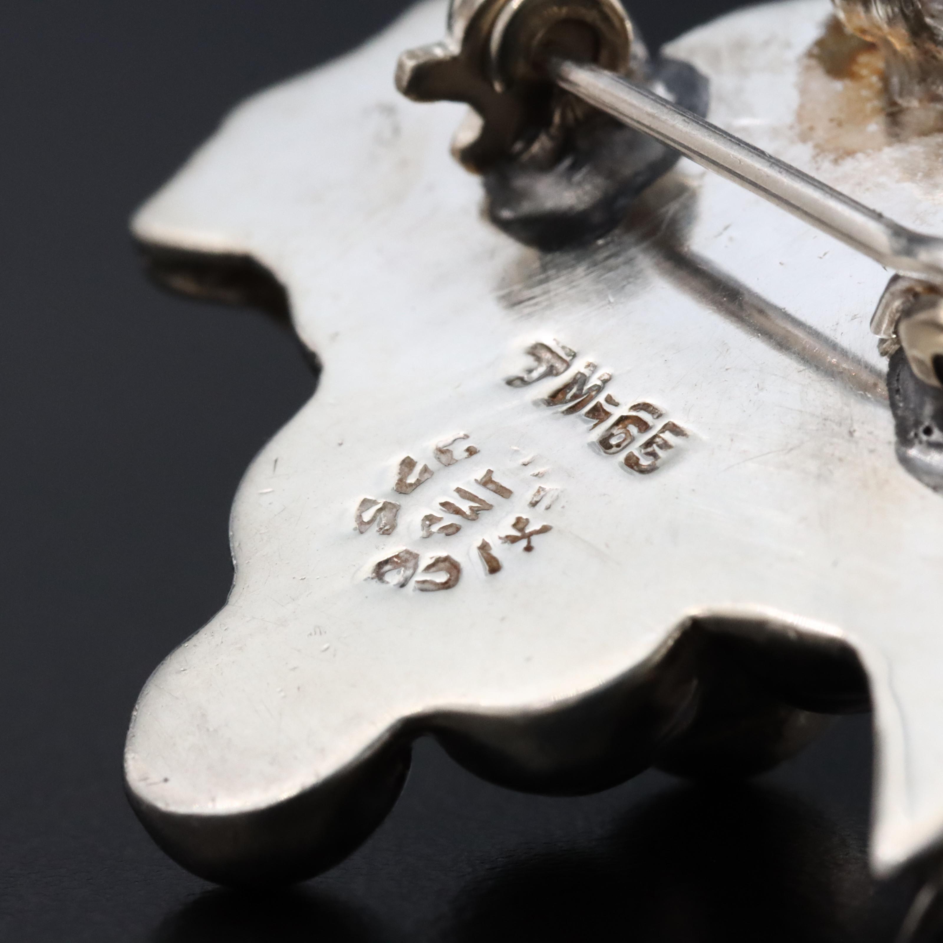 Mexican Sterling Grape Converter Brooch