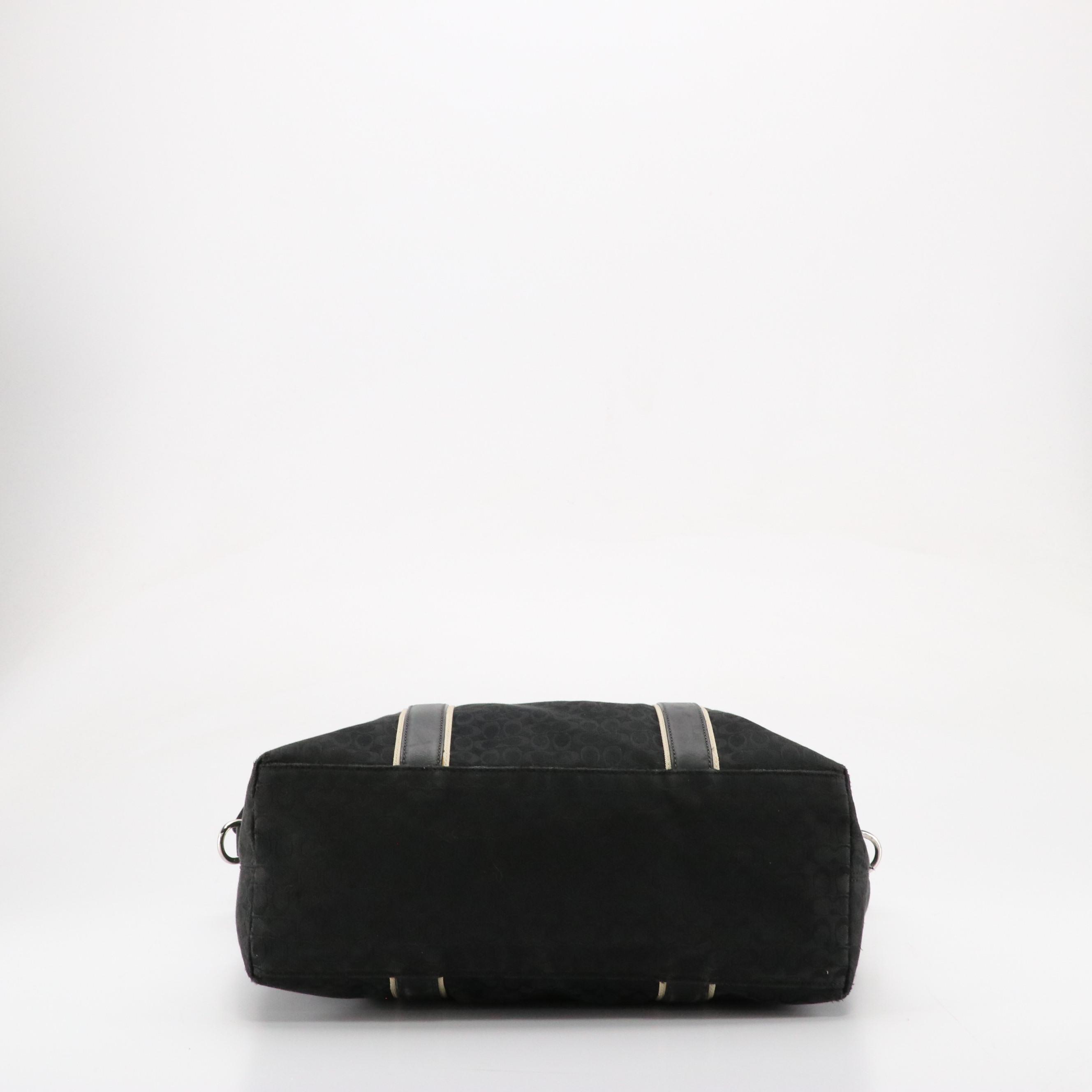 Coach Voyager Drafting 2Way Tote in Black Signature Canvas & Tan Wristlet Wallet