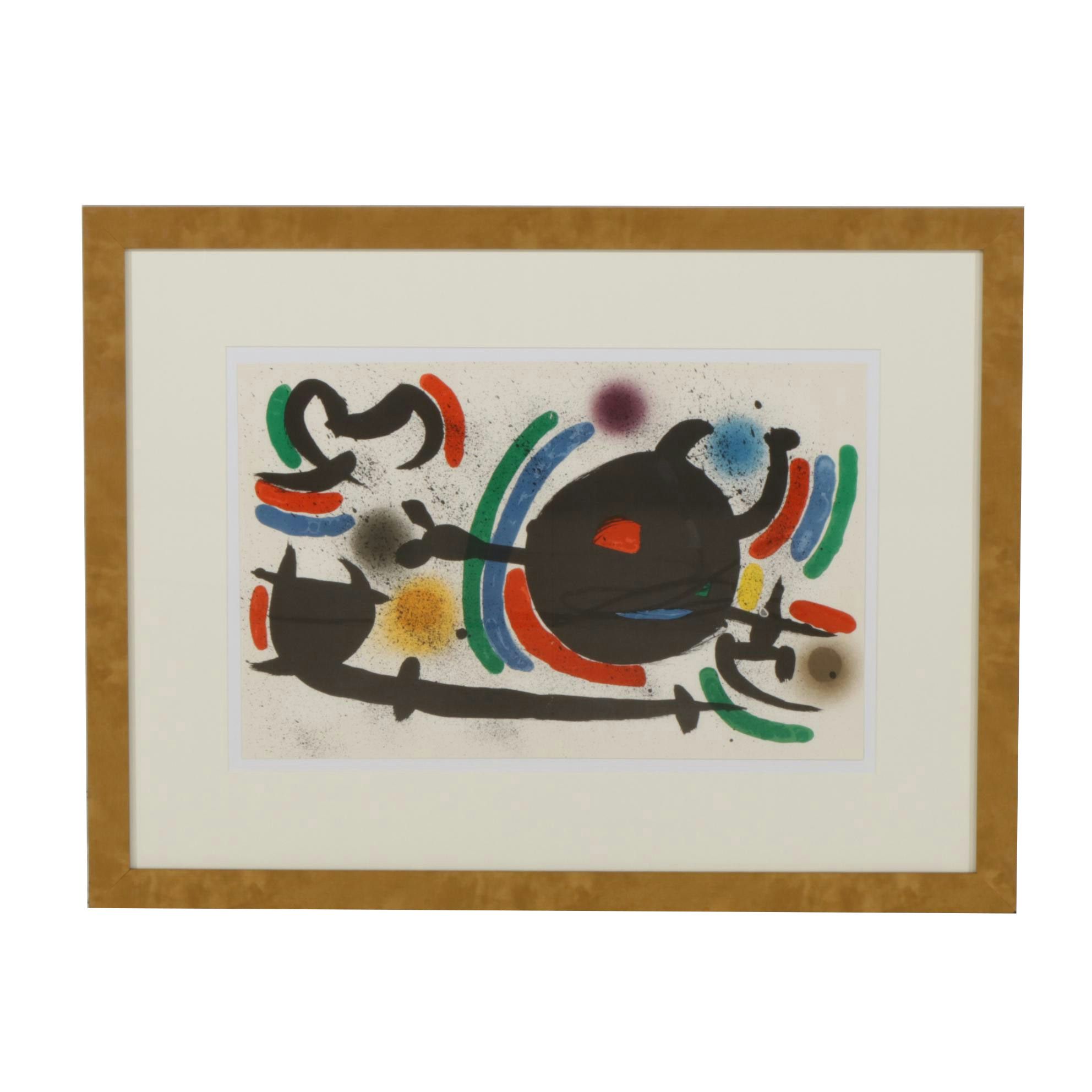 Joan Miró Double-Page Color Lithograph From "Lithographs II," 1975