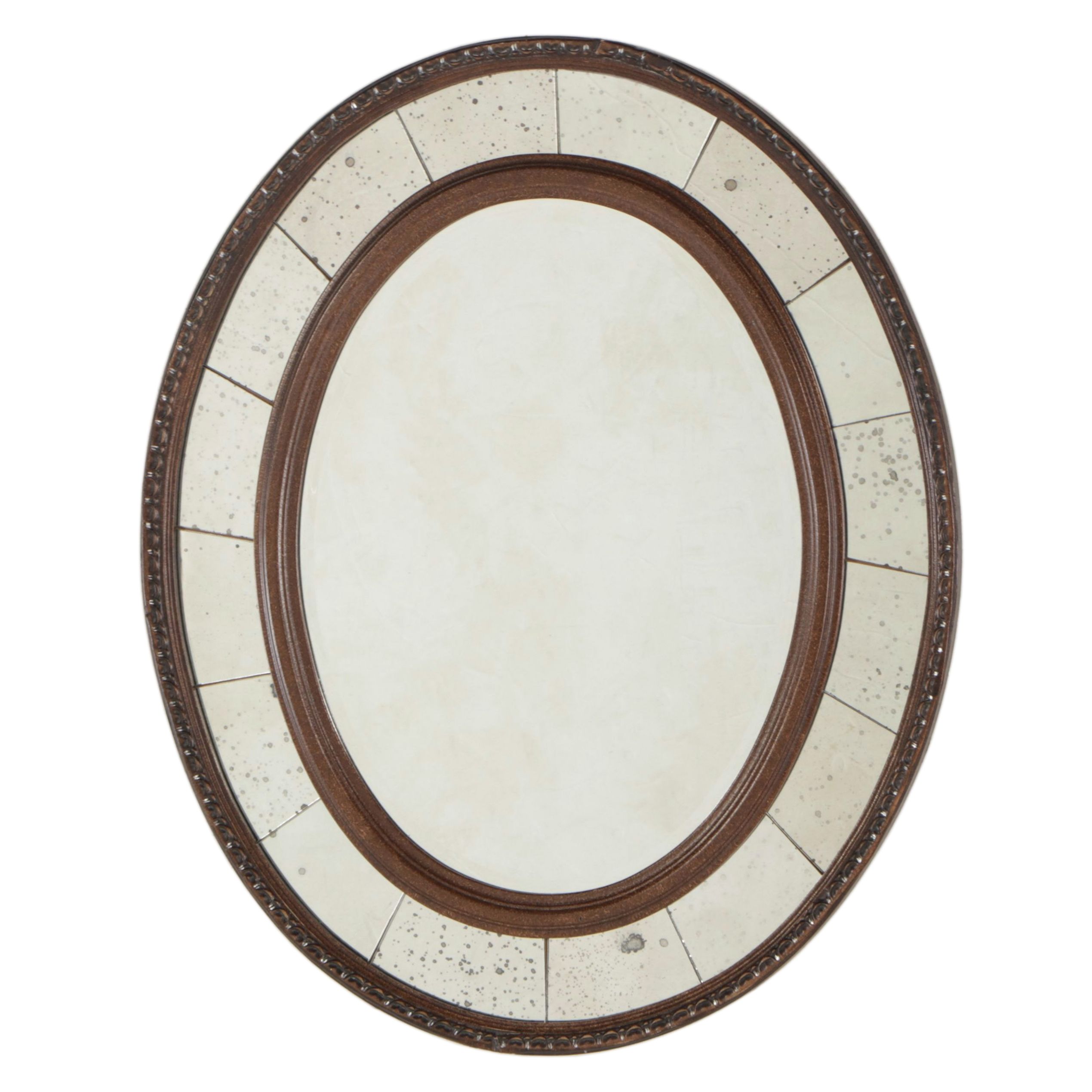 Mahogany Finish Oval Wall Mirror