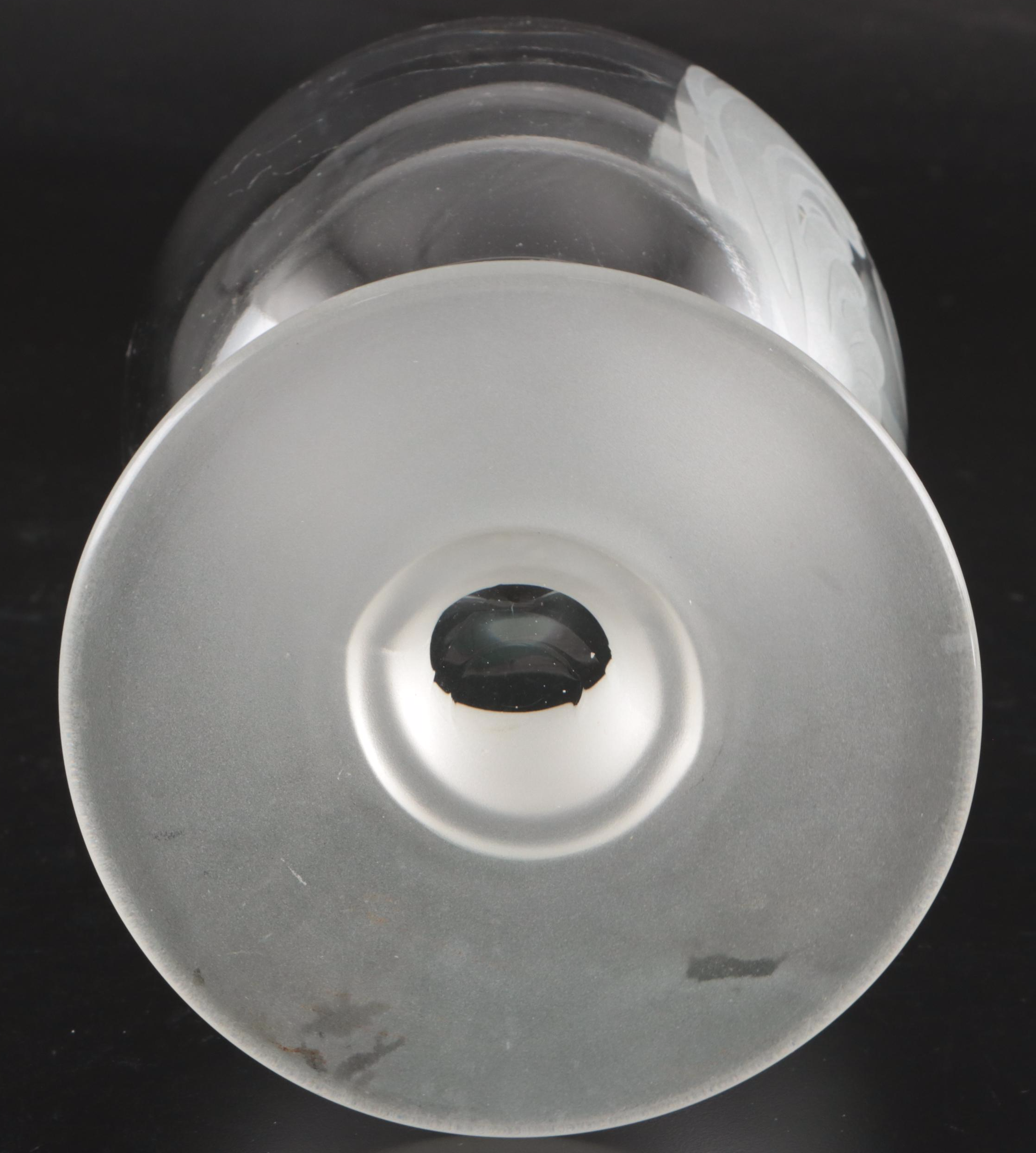 Etched Crystal Globe with Glass Pedestal Bowl and Glass Cloche Domes