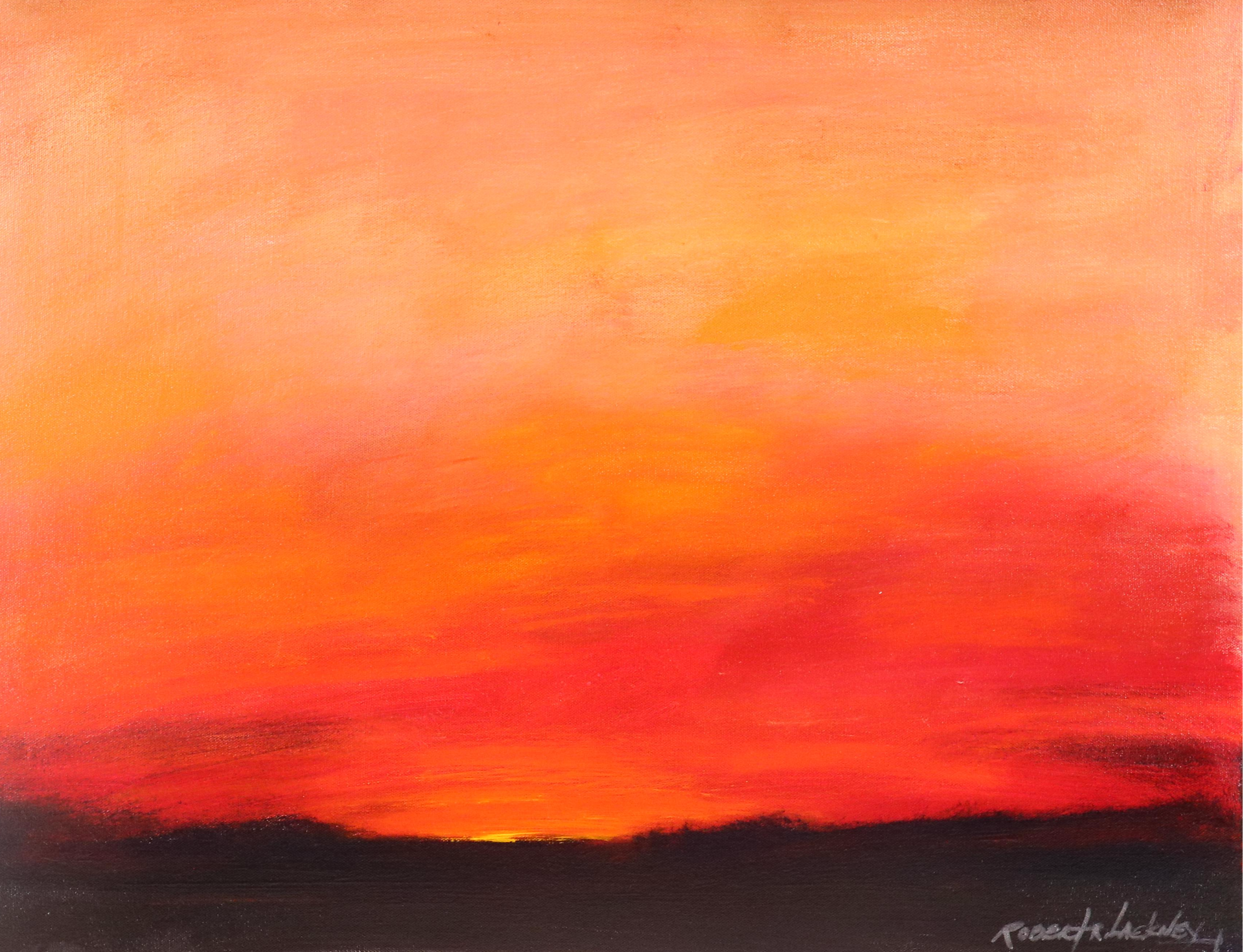 Robert Lackney Sunrise Landscape Acrylic Painting "Morning Glow," 21st Century