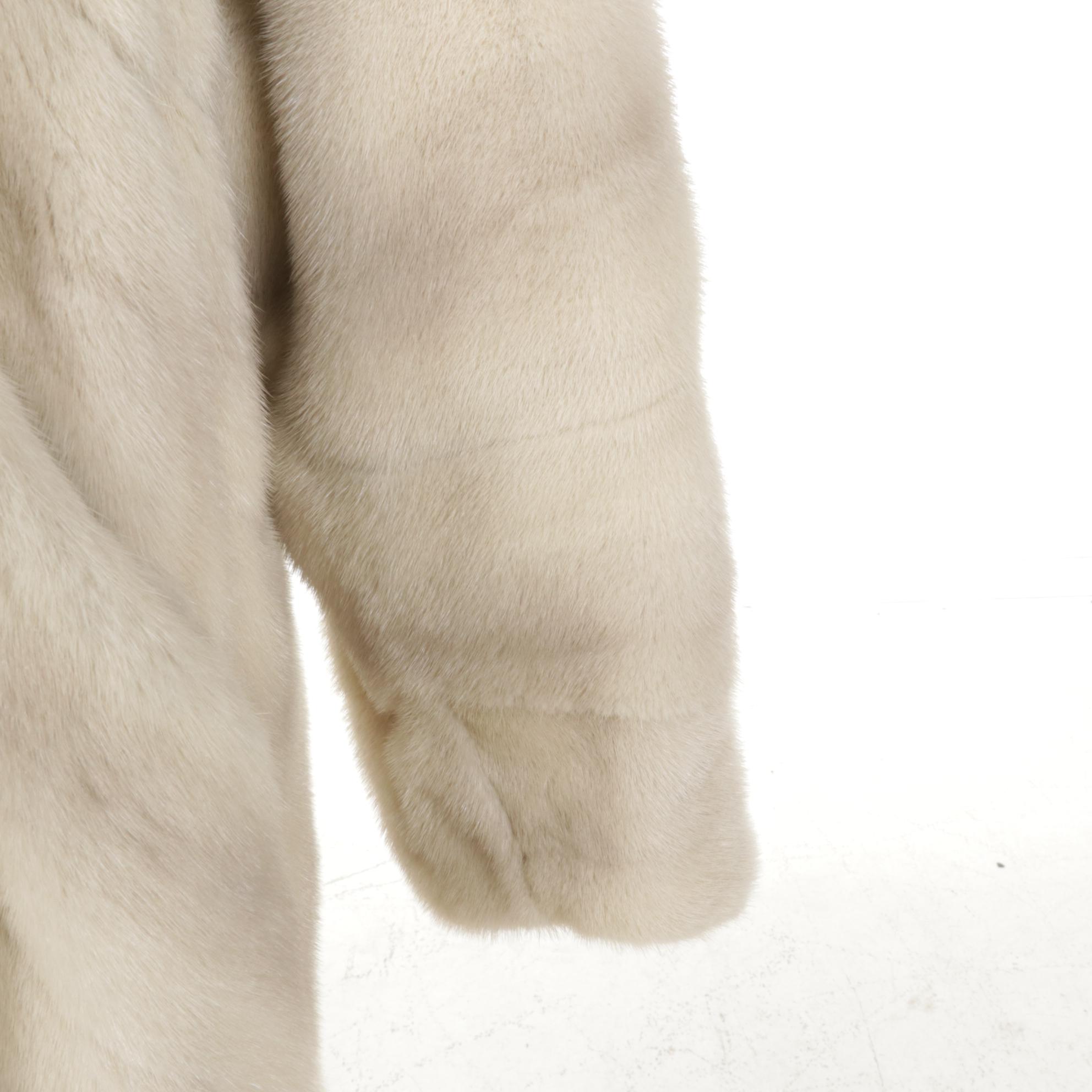 Tourmaline Mink Fur Long Coat with Dolman Sleeves