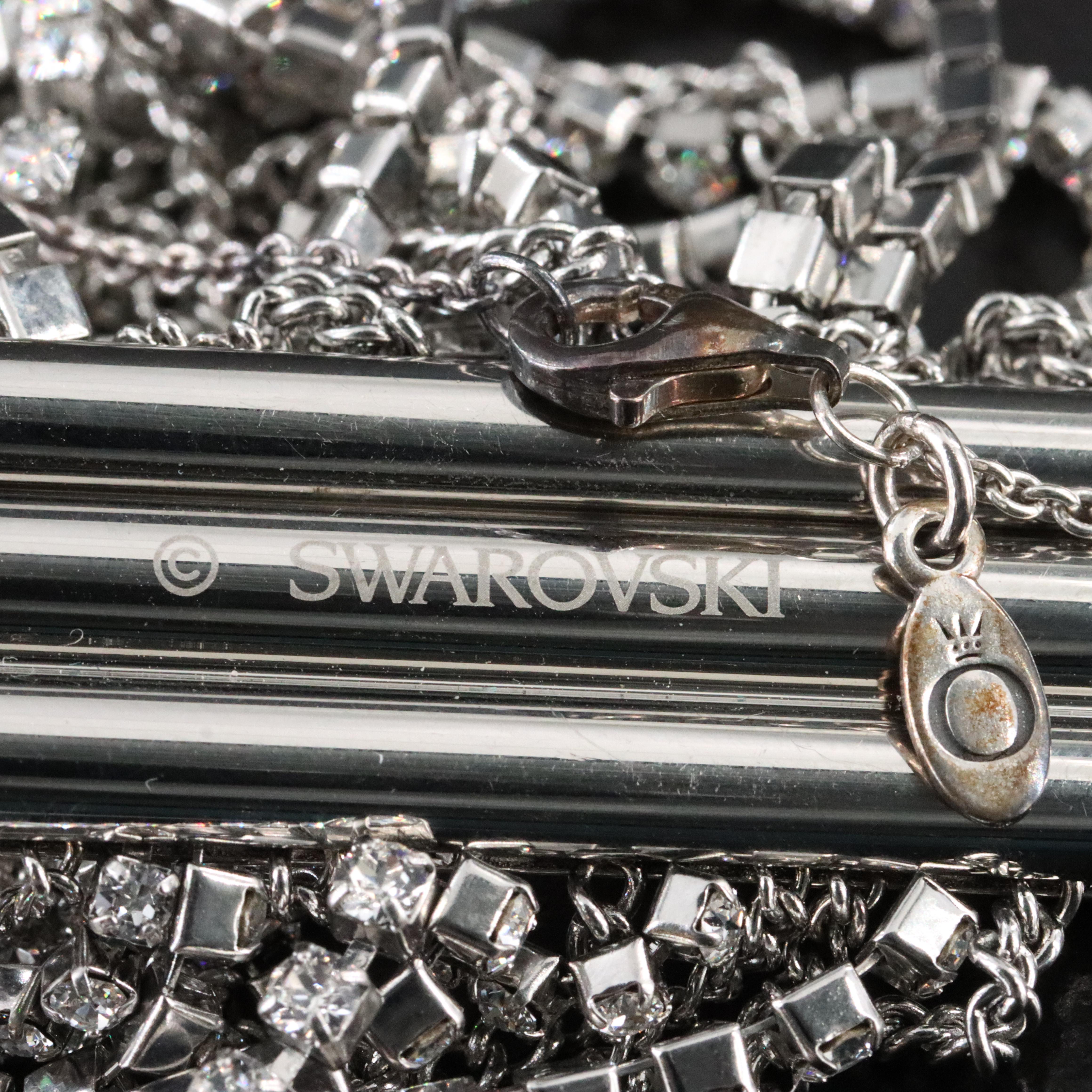 Pandora Sterling Necklace and Earrings with Swarovski Bracelet