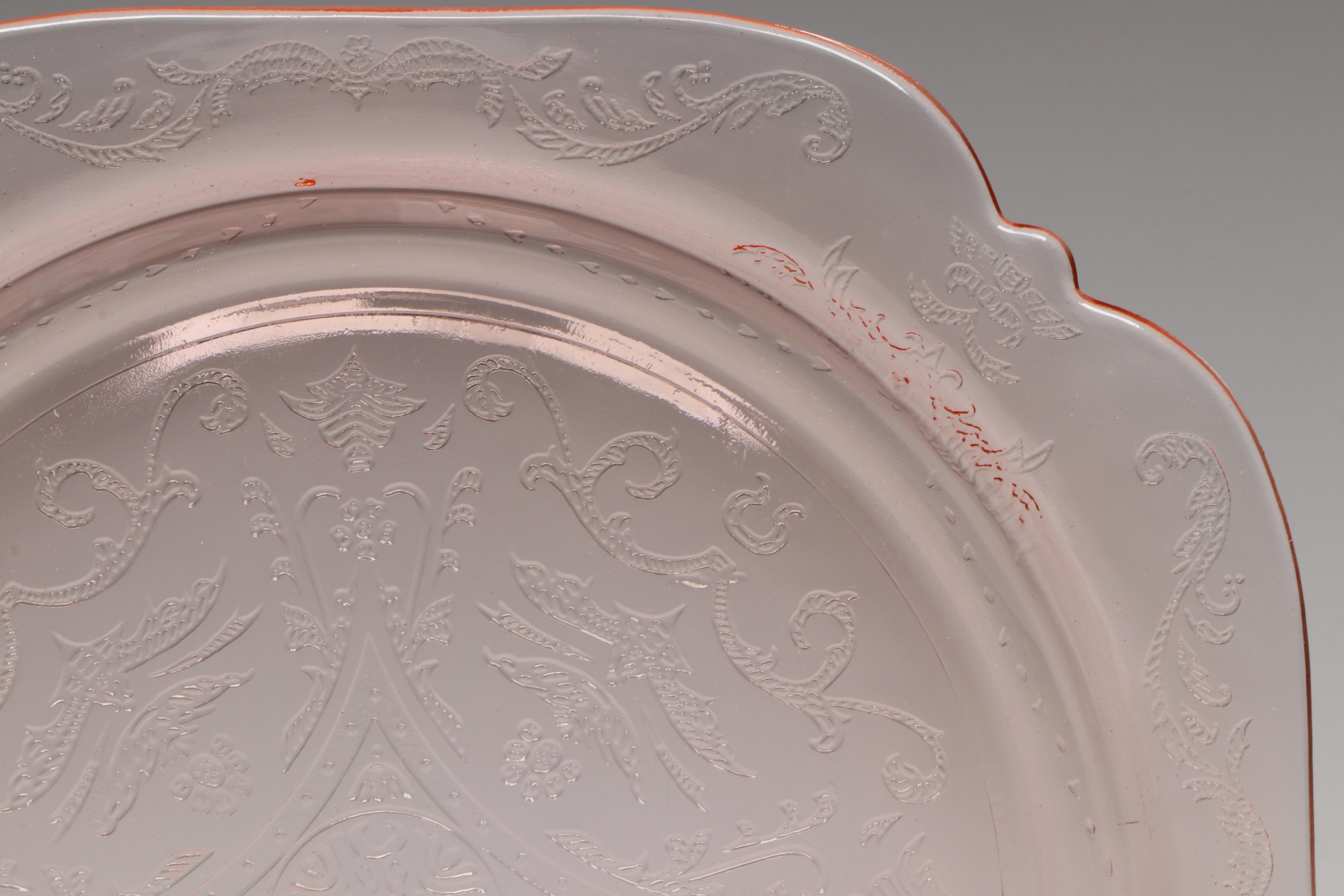 Federal Glass "Madrid Pink" Depression Glass Salad Plates and Bowls, 1932-1939